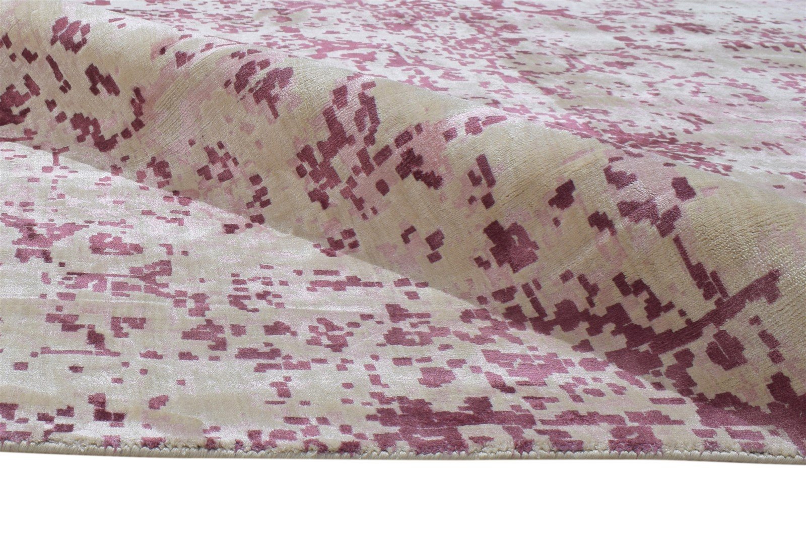 Purple Silk Rug 6' X 9' Modern Handloom Indian Abstract Room Size Carpet 7864313708693