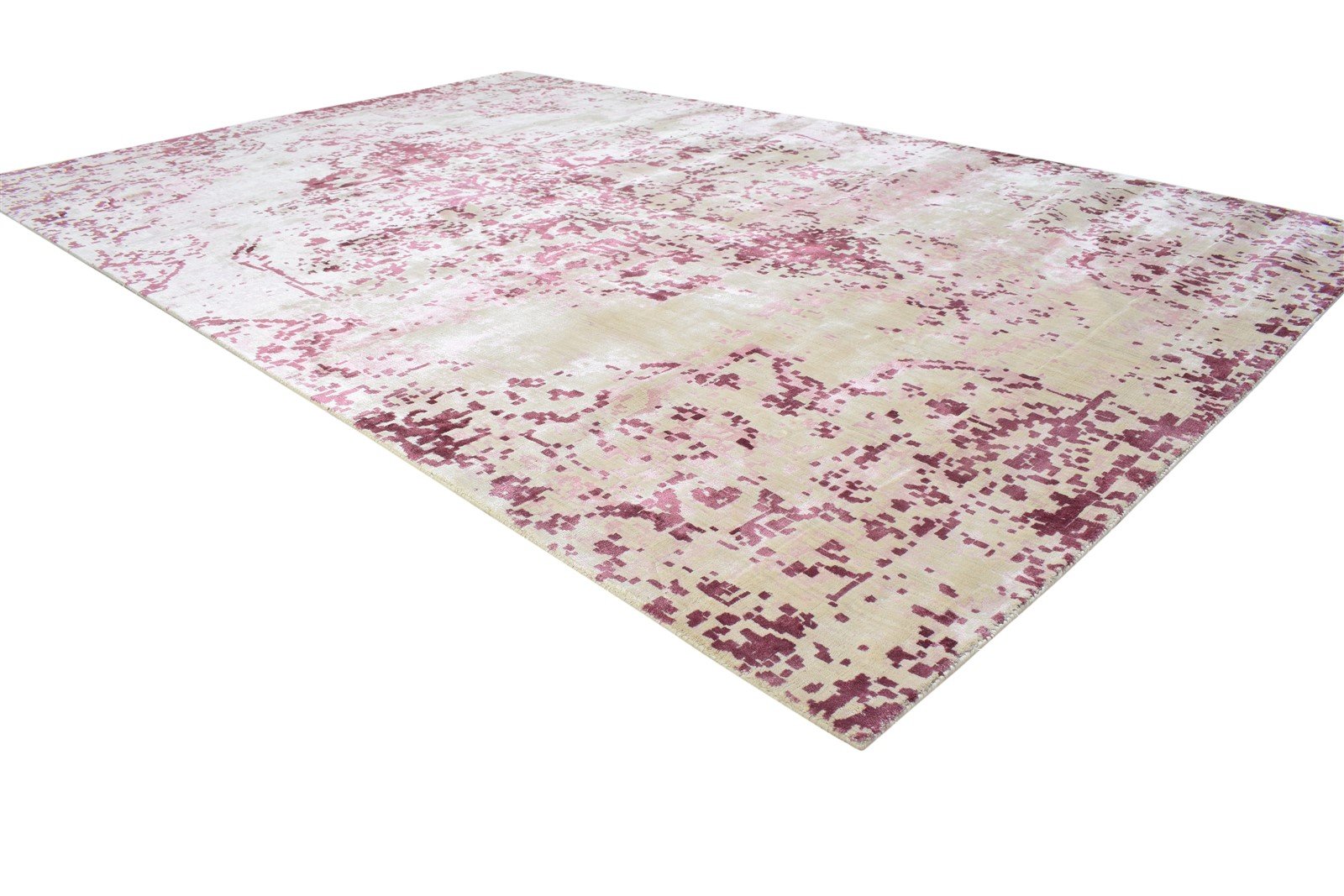 Purple Silk Rug 6' X 9' Modern Handloom Indian Abstract Room Size Carpet 7864313708693