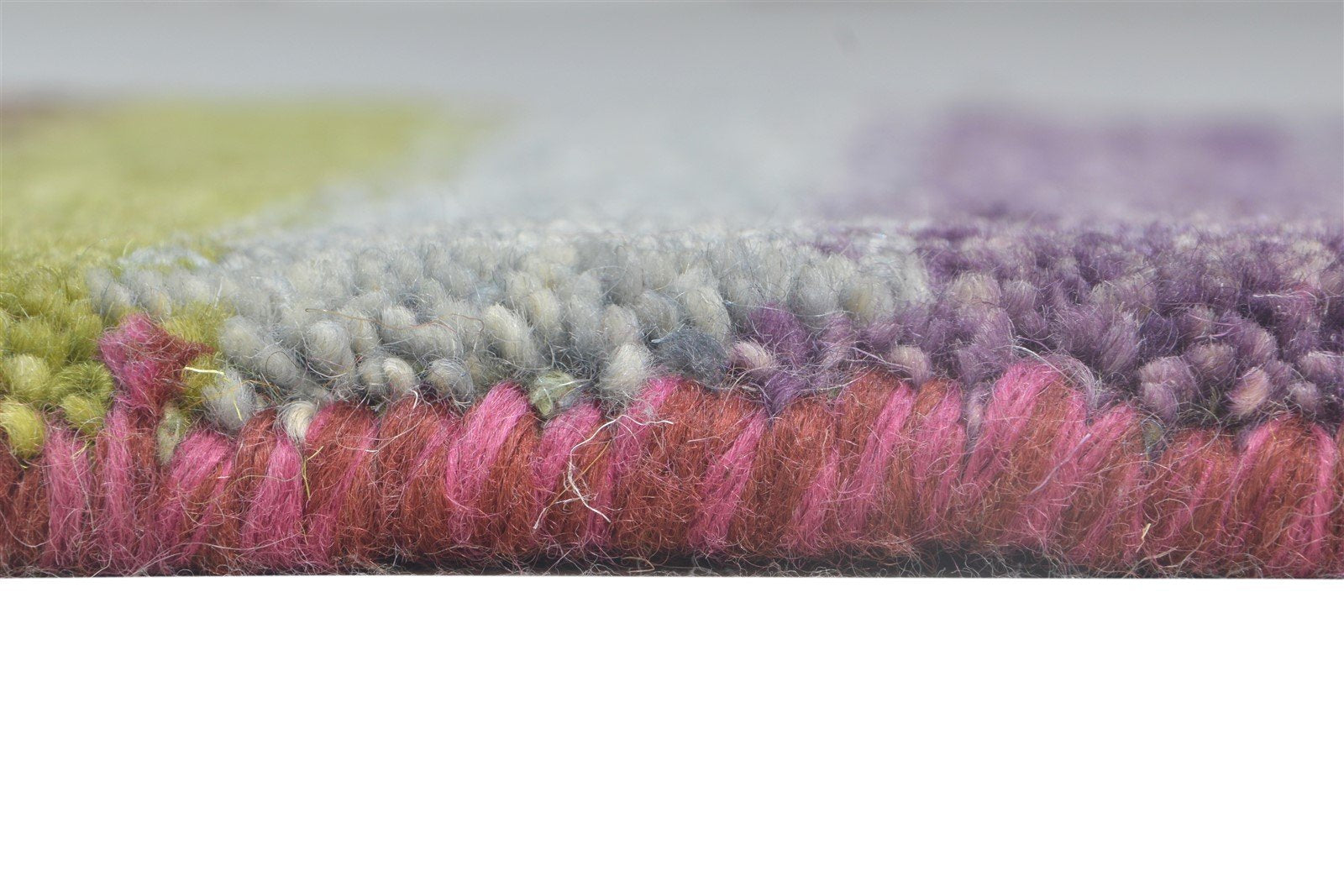Purple Wool Rug 1' X 2' Southwestern Hand Knotted Gabbeh Striped Small Carpet 7865090310293