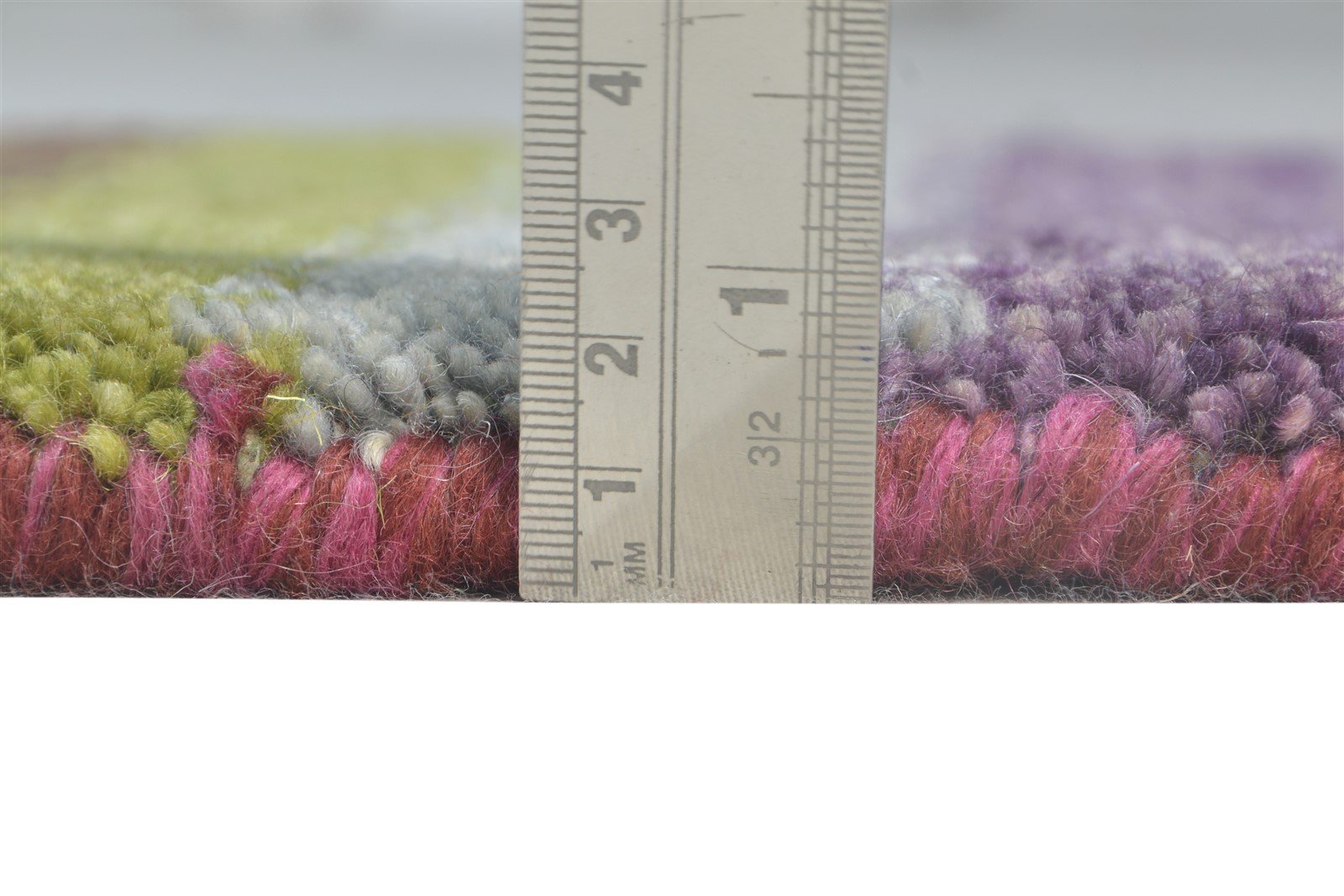Purple Wool Rug 1' X 2' Southwestern Hand Knotted Gabbeh Striped Small Carpet 7865090310293
