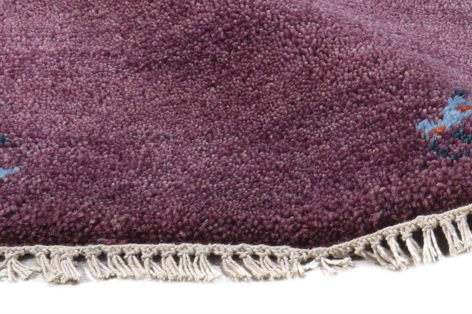 Purple Wool Rug 1' X 2' Southwestern Hand Knotted Gabbeh Tribal Small Carpet 7865098010773
