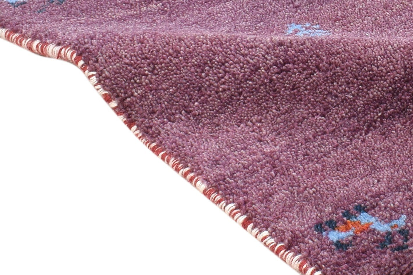 Purple Wool Rug 1' X 2' Southwestern Hand Knotted Gabbeh Tribal Small Carpet 7865098010773