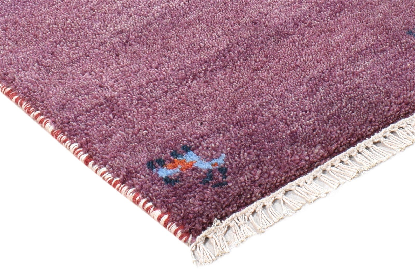 Purple Wool Rug 1' X 2' Southwestern Hand Knotted Gabbeh Tribal Small Carpet 7865098010773