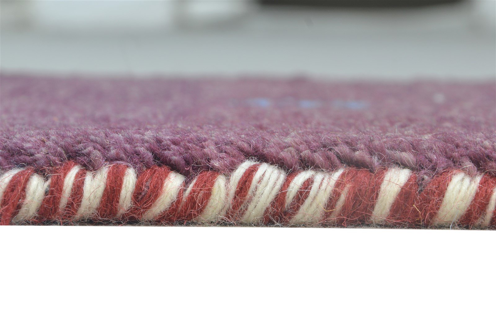 Purple Wool Rug 1' X 2' Southwestern Hand Knotted Gabbeh Tribal Small Carpet 7865098010773