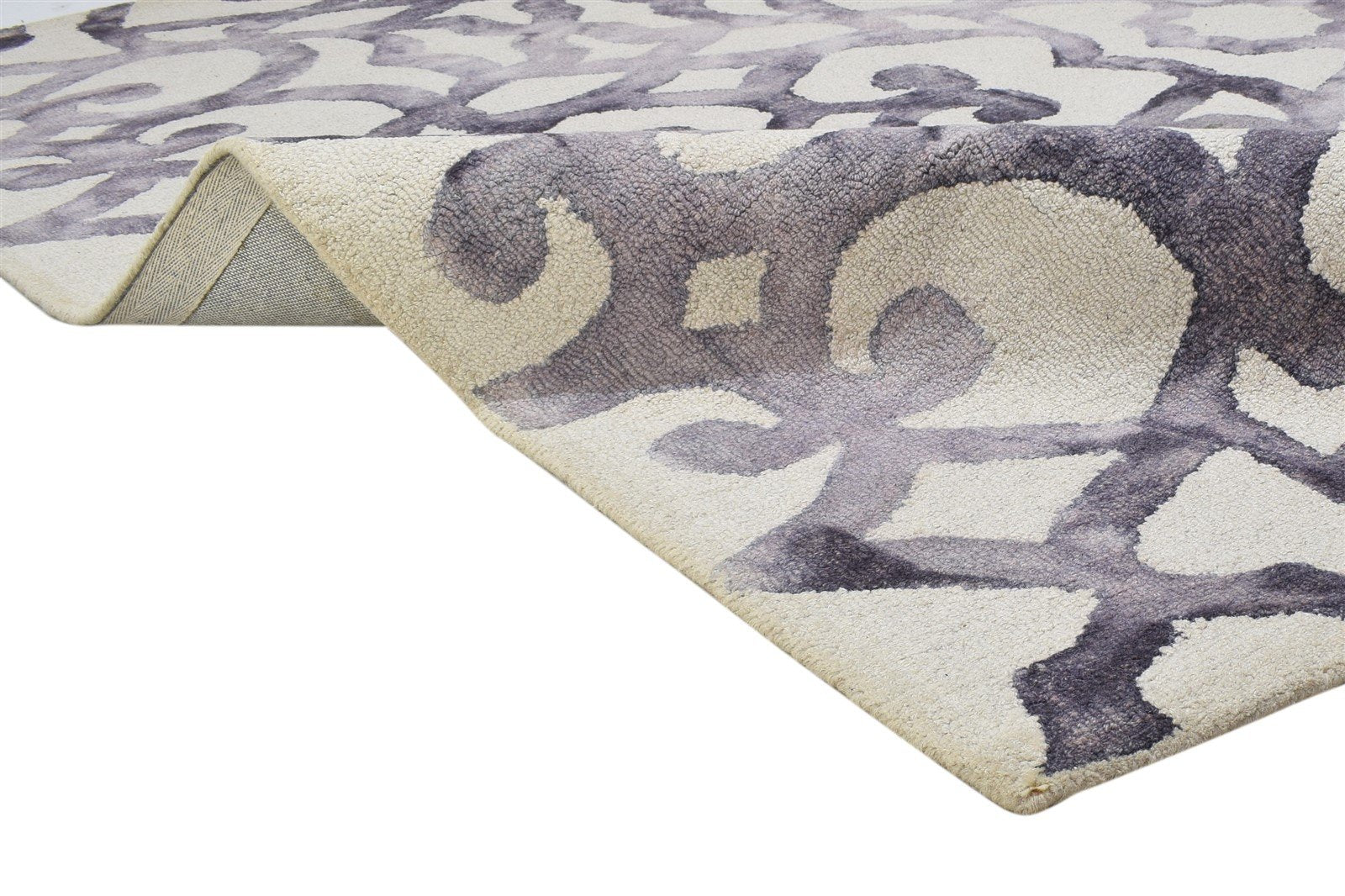 Molly Purple Wool Rug 5' X 8' Modern Hand Tufted Indian Abstract 7864290050197