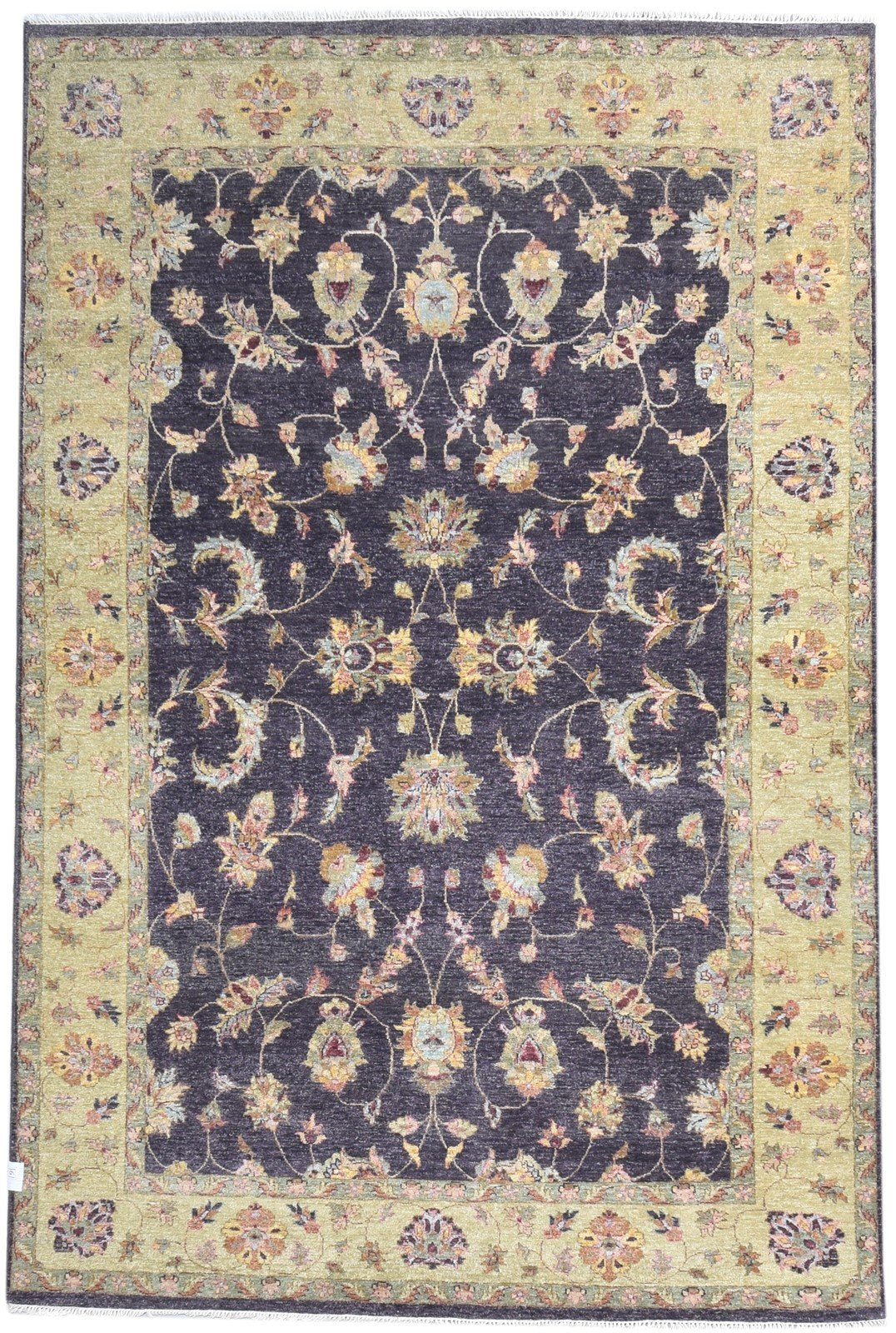 Purple Wool Rug 6' X 9' Persian Hand Knotted Kashan Oriental Room Size Carpet 7864604688533