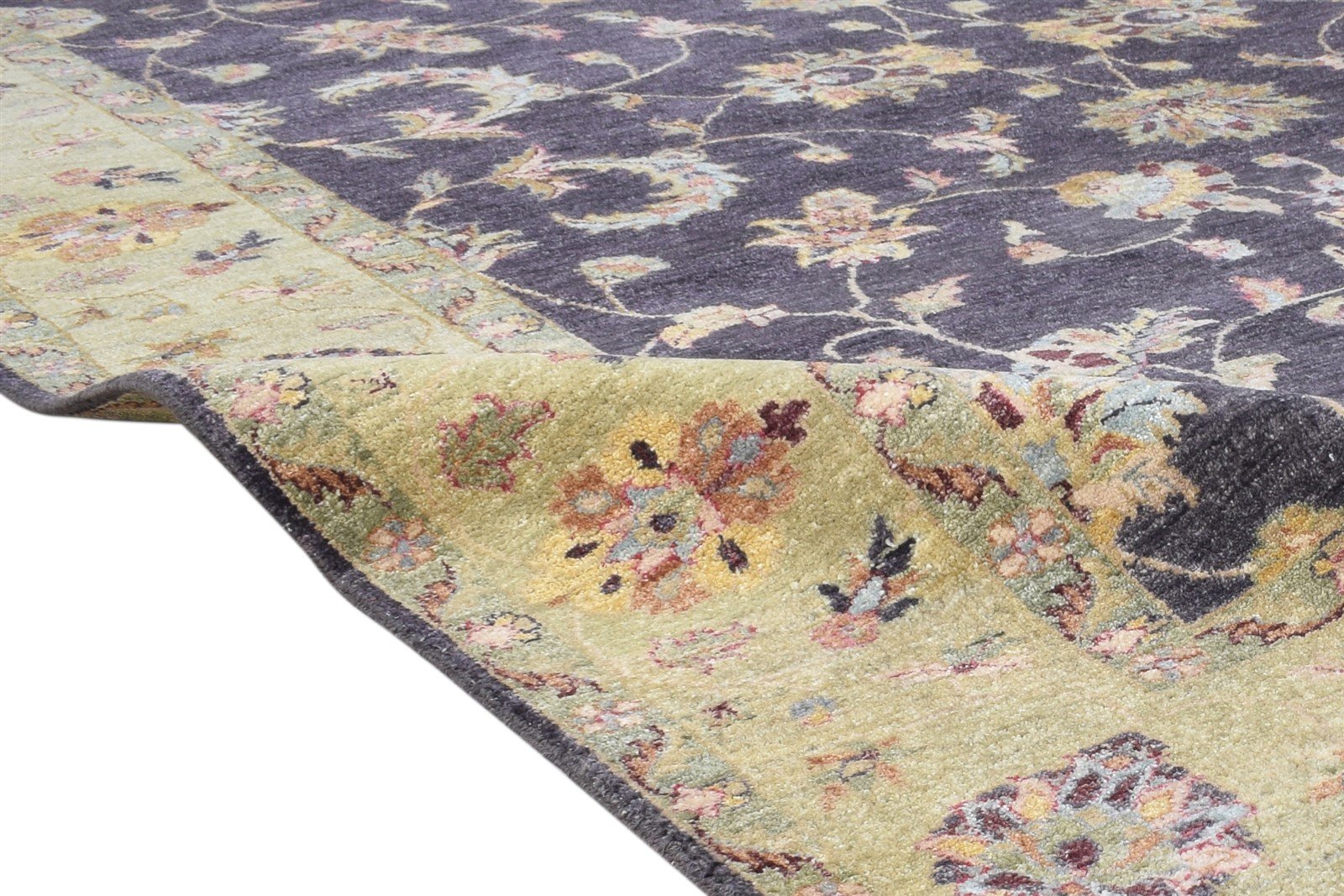 Purple Wool Rug 6' X 9' Persian Hand Knotted Kashan Oriental Room Size Carpet 7864604688533