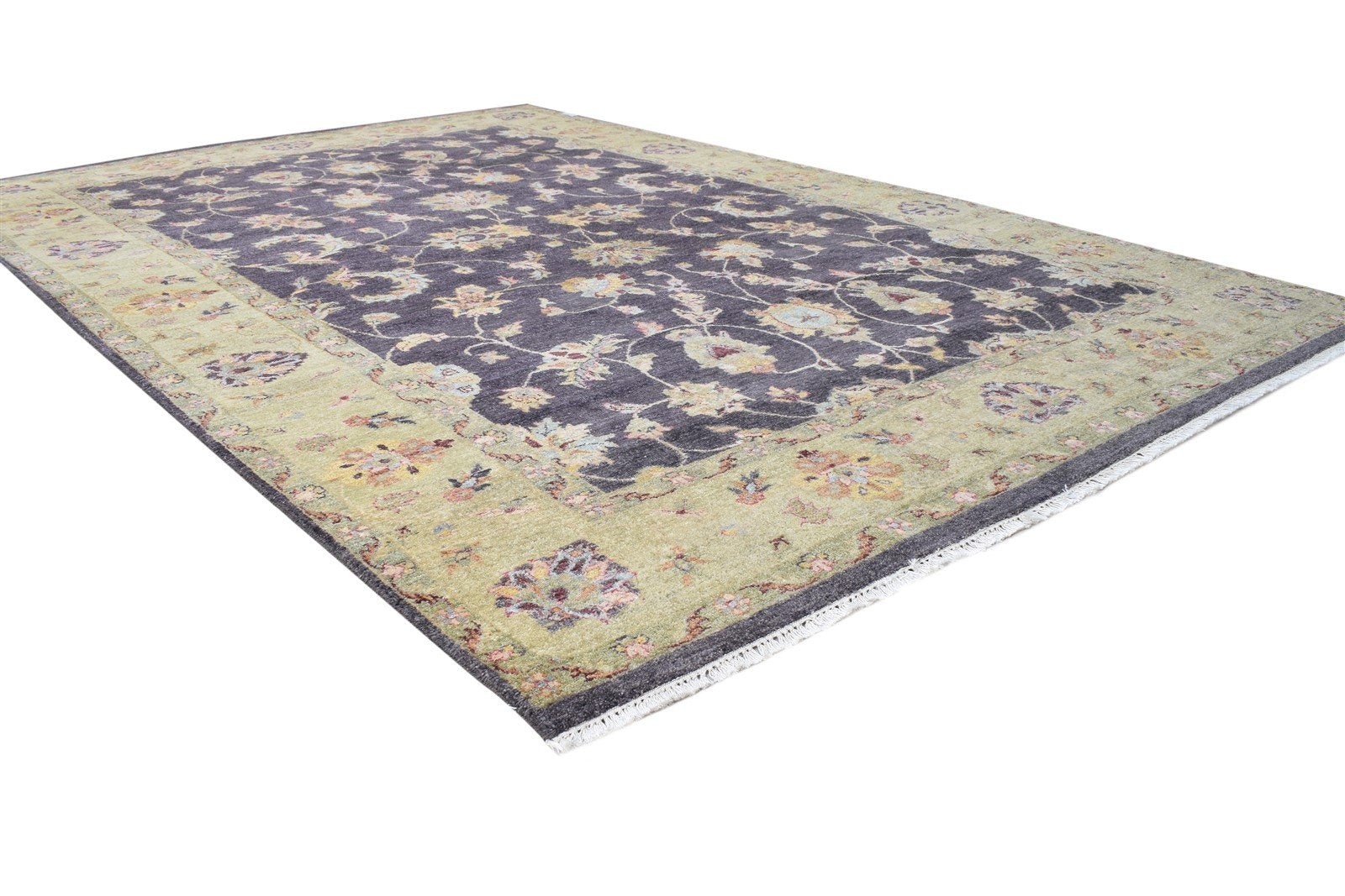 Purple Wool Rug 6' X 9' Persian Hand Knotted Kashan Oriental Room Size Carpet 7864604688533