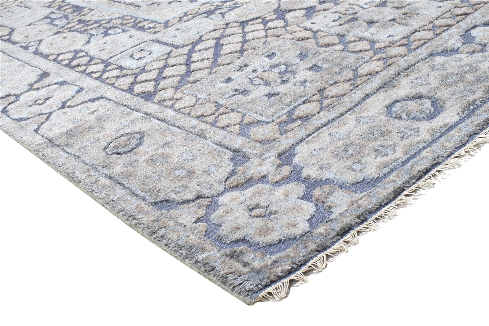 Purple Wool / Silk Rug 6X9 Persian Hand Knotted Khotan Oriental Room Size 7864104255637