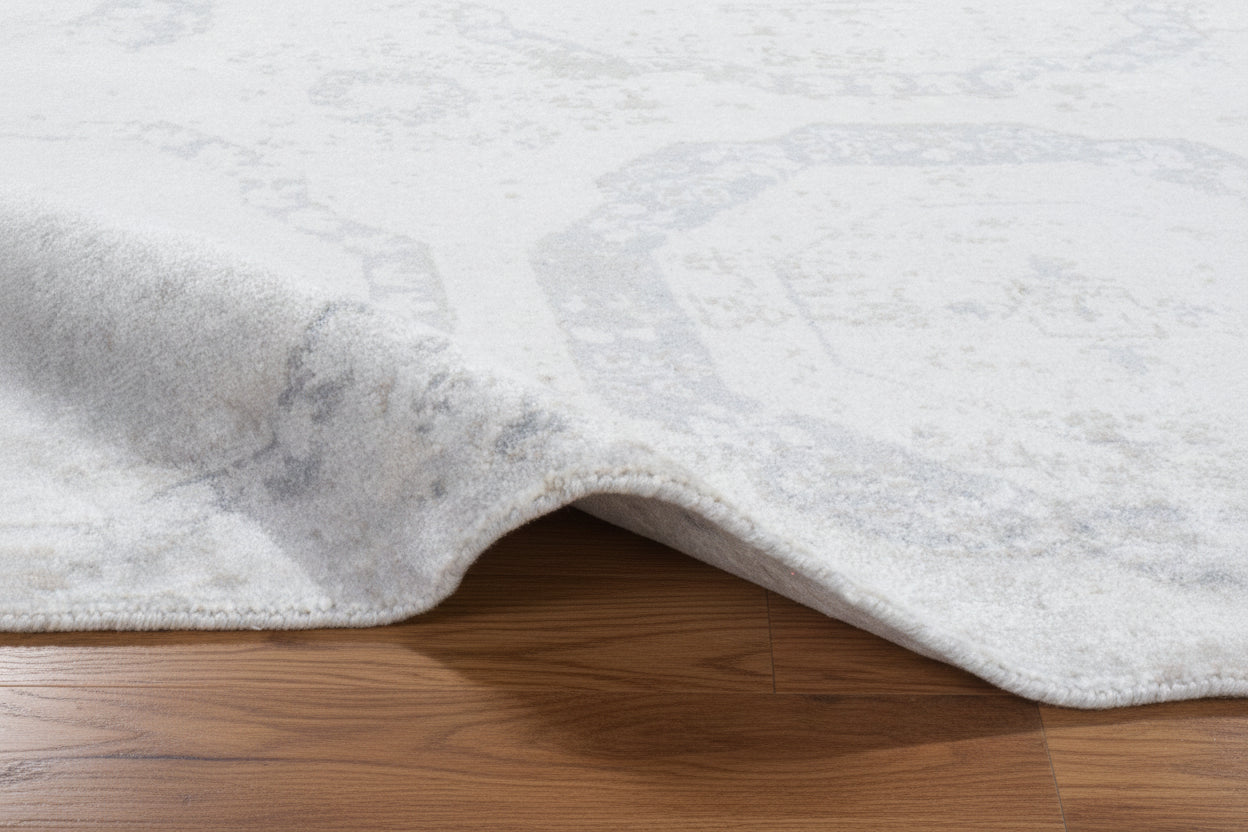 Raksha Handmade Abstract Loom Knotted Hand Woven Silk Like Wool Viscose Blue Rug 9016158027925