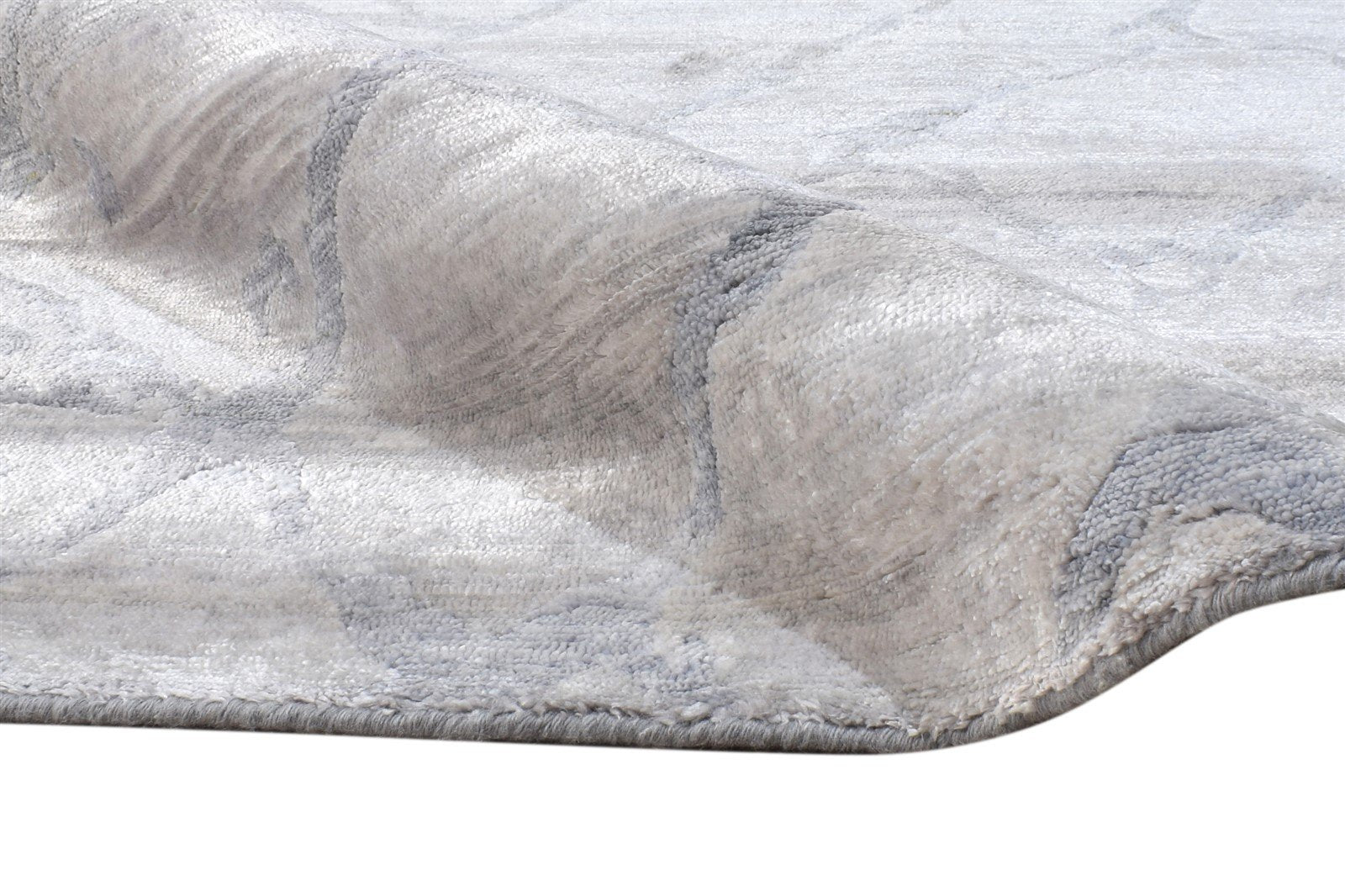 Rayon From Bamboo Grey Rug 6X9 Modern Hand Knotted American Abstract Room Size 7864999837845