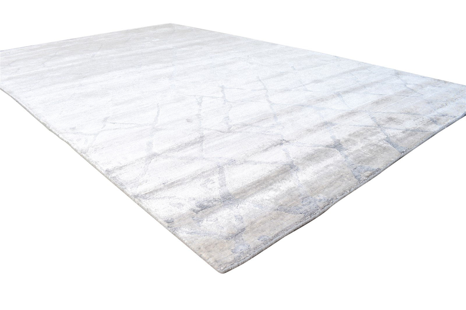 Rayon From Bamboo Grey Rug 6X9 Modern Hand Knotted American Abstract Room Size 7864999837845