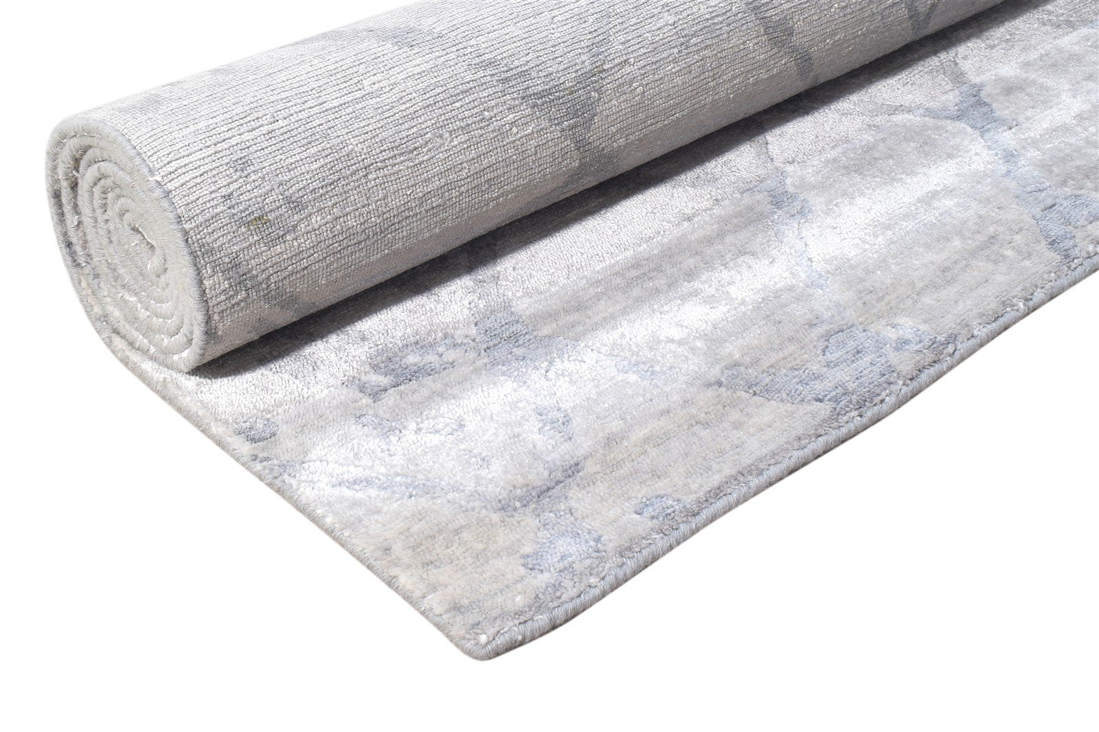 Rayon From Bamboo Grey Rug 6X9 Modern Hand Knotted American Abstract Room Size 7864999837845
