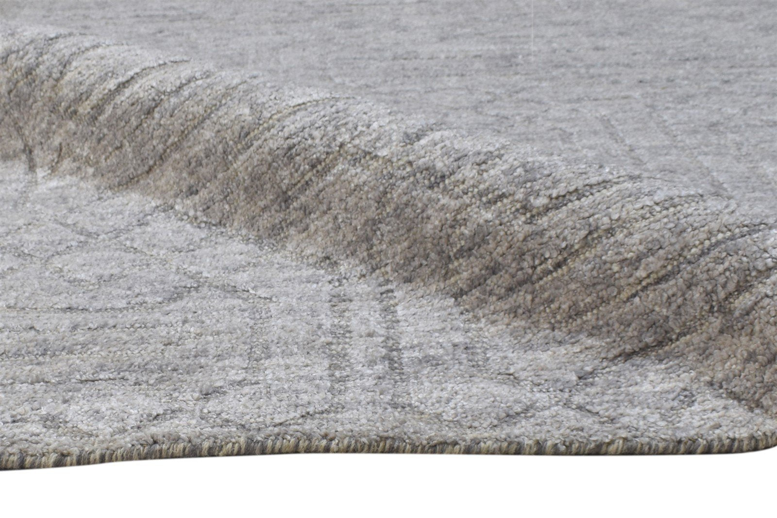Rayon From Bamboo Grey Rug 8X10 Modern Hand Woven Scandinavian Geometric Large 7864781144213