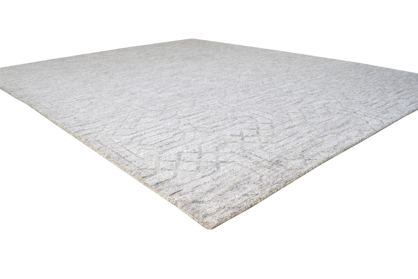 Rayon From Bamboo Grey Rug 8X10 Modern Hand Woven Scandinavian Geometric Large 7864781144213