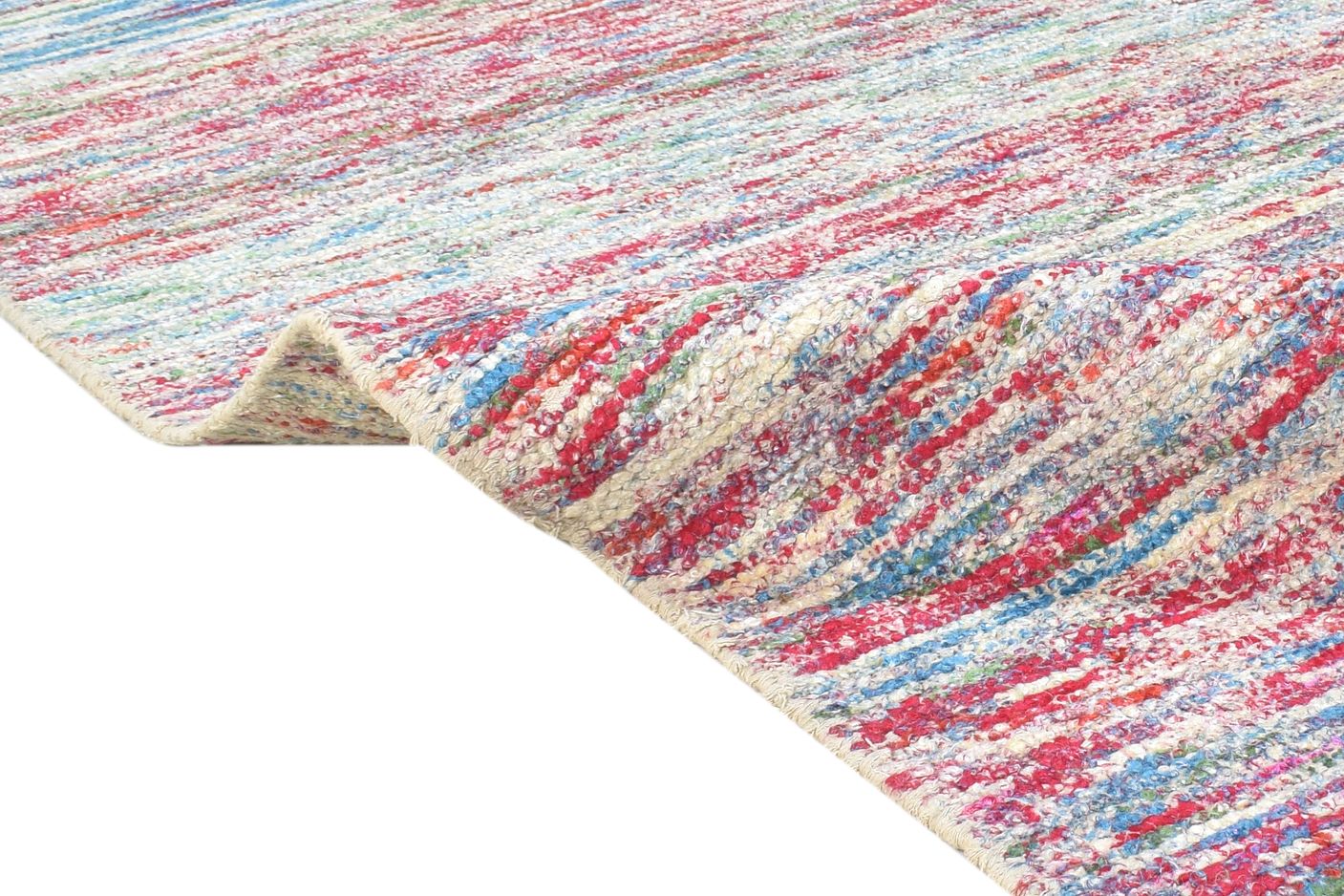 Bathsheba Rayon From Bamboo Multi Color Rug 8X11 Modern Hand Woven Bohemian Striped 7864804933781