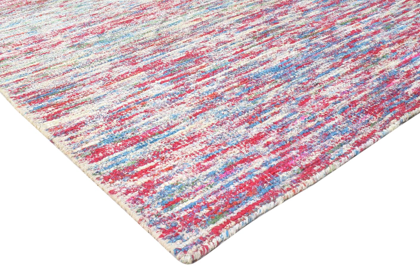 Bathsheba Rayon From Bamboo Multi Color Rug 8X11 Modern Hand Woven Bohemian Striped 7864804933781
