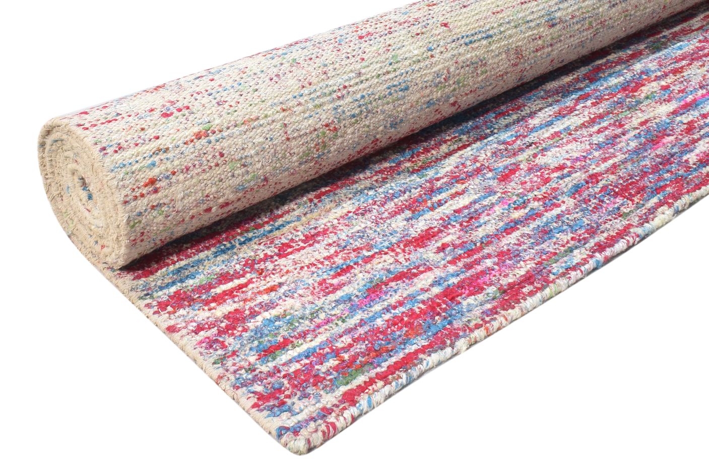 Bathsheba Rayon From Bamboo Multi Color Rug 8X11 Modern Hand Woven Bohemian Striped 7864804933781