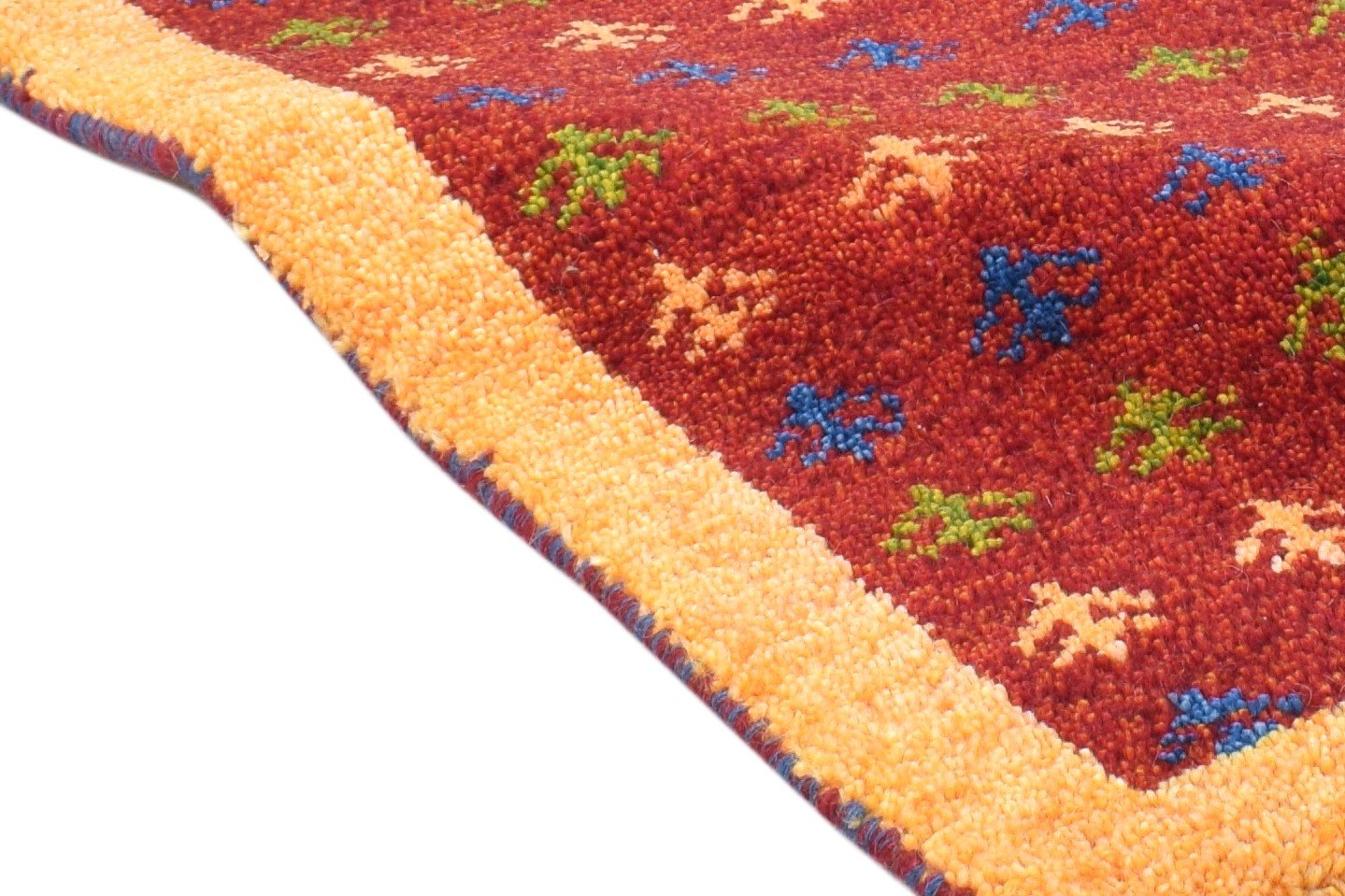 Red Wool Rug 1' X 2' Modern Hand Knotted Scandinavian Bordered Small Carpet 7865084706965