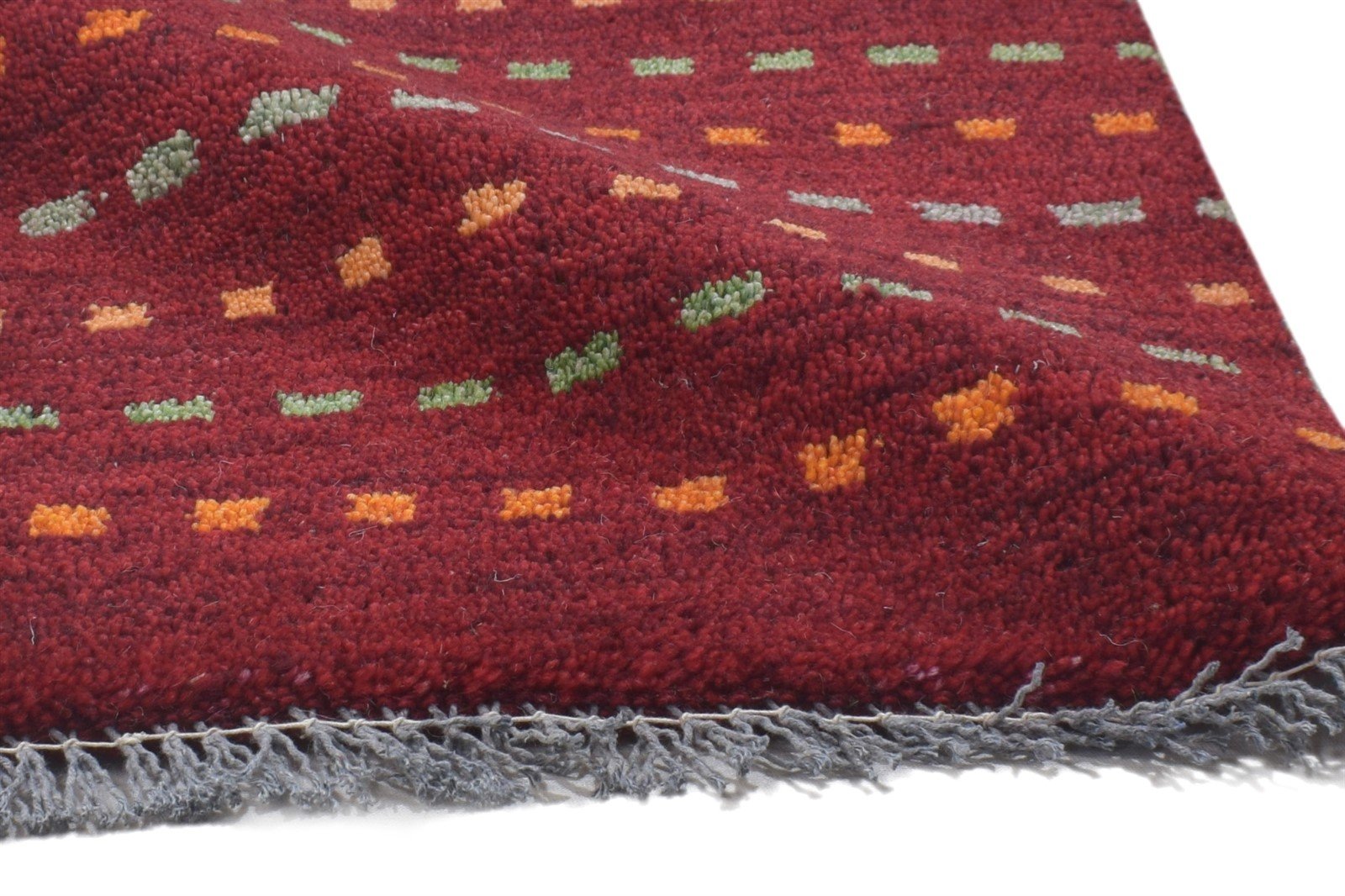 Red Wool Rug 1' X 2' Persian Hand Knotted Gabbeh Southwestern Small Carpet 7864211210389
