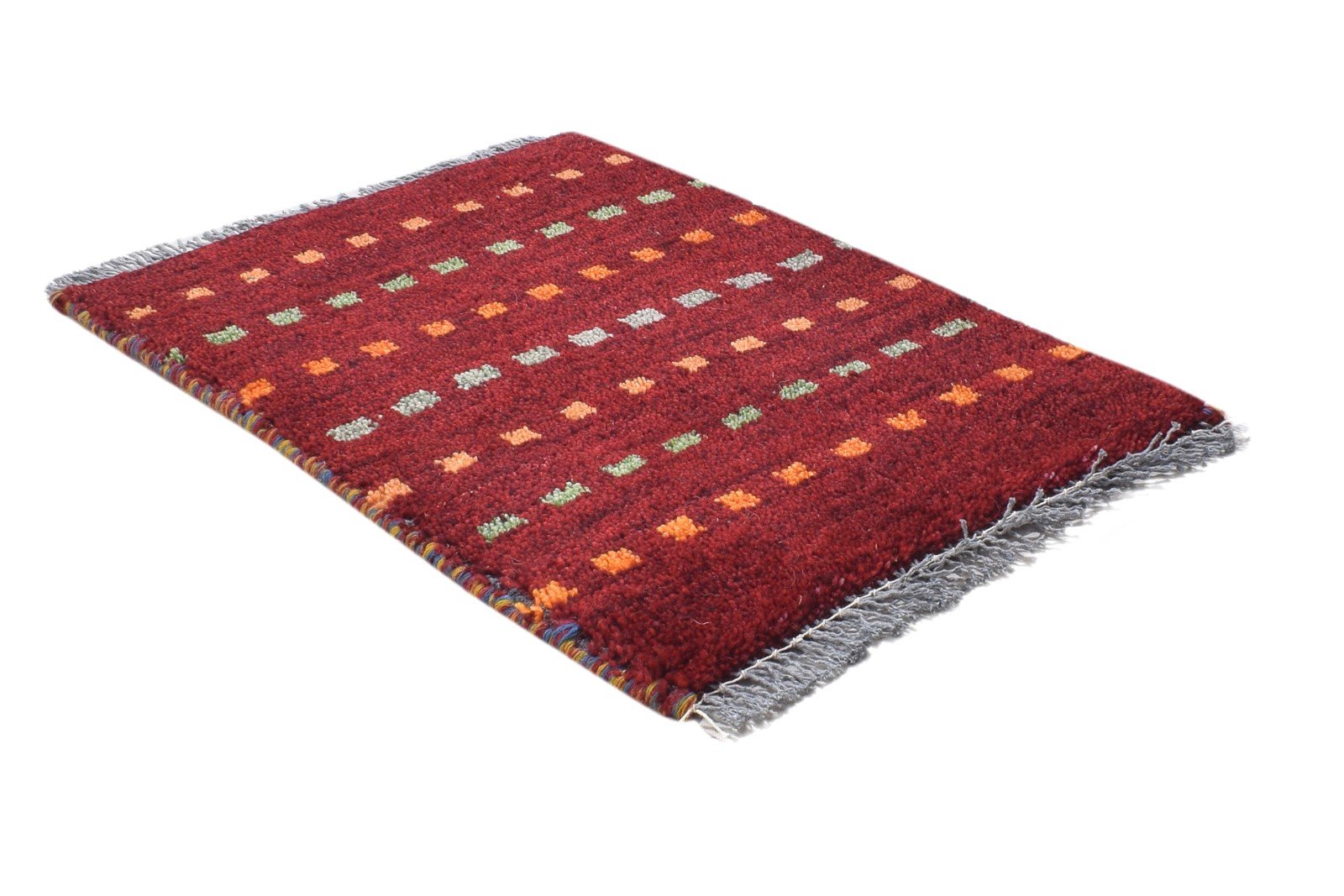 Red Wool Rug 1' X 2' Persian Hand Knotted Gabbeh Southwestern Small Carpet 7864211210389
