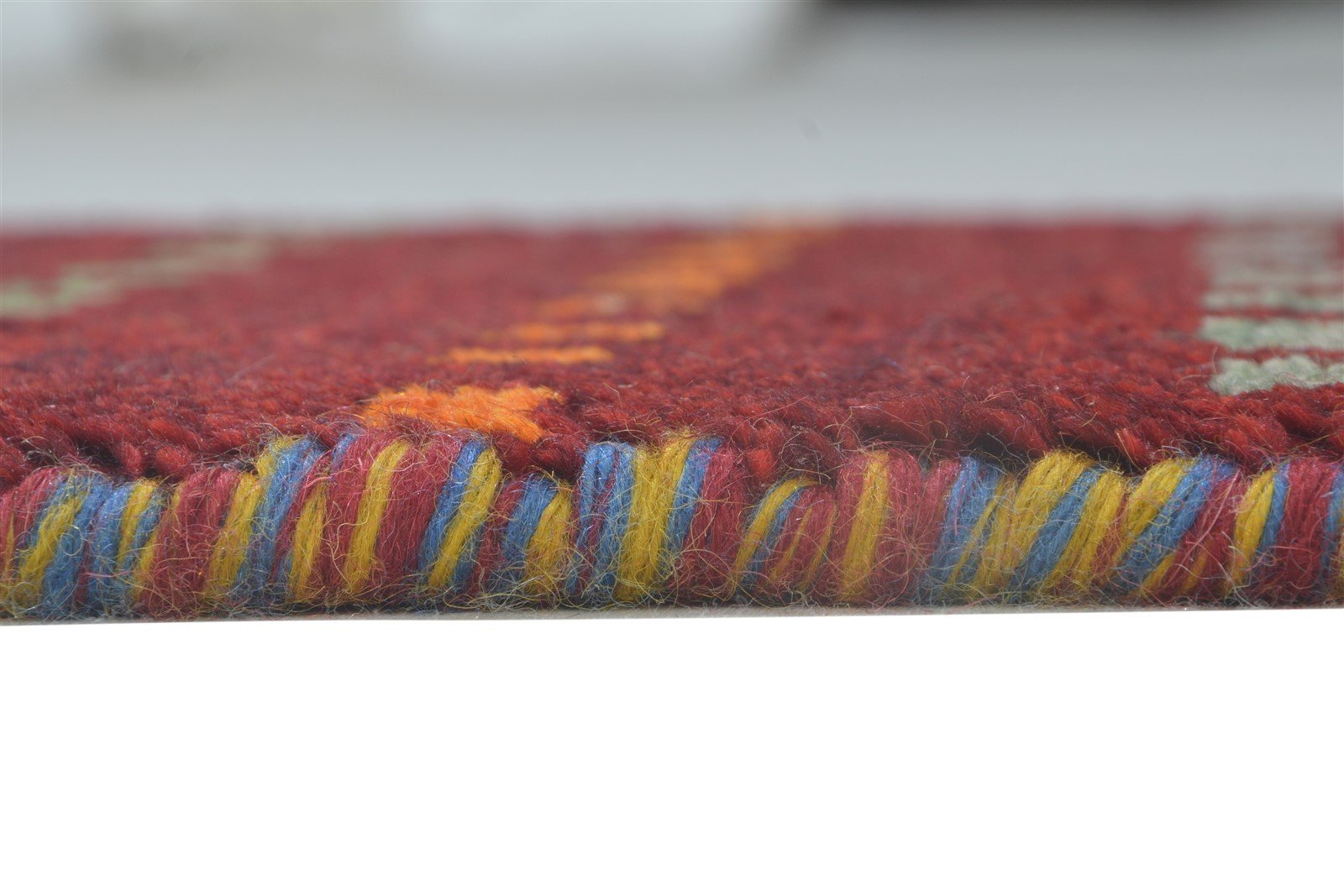 Red Wool Rug 1' X 2' Persian Hand Knotted Gabbeh Southwestern Small Carpet 7864211210389