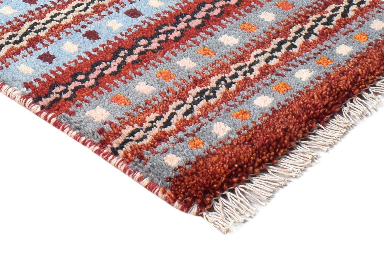 Red Wool Rug 1' X 2' Persian Hand Knotted Southwestern Tribal Small Carpet 7865180848277