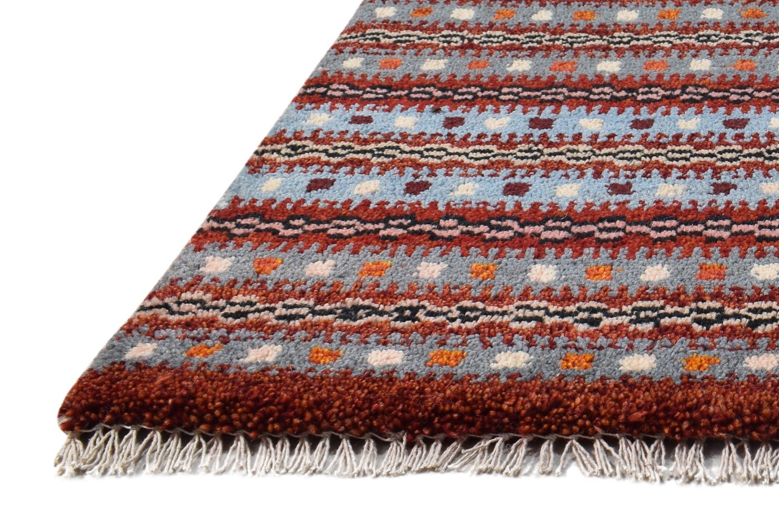 Red Wool Rug 1' X 2' Persian Hand Knotted Southwestern Tribal Small Carpet 7865180848277