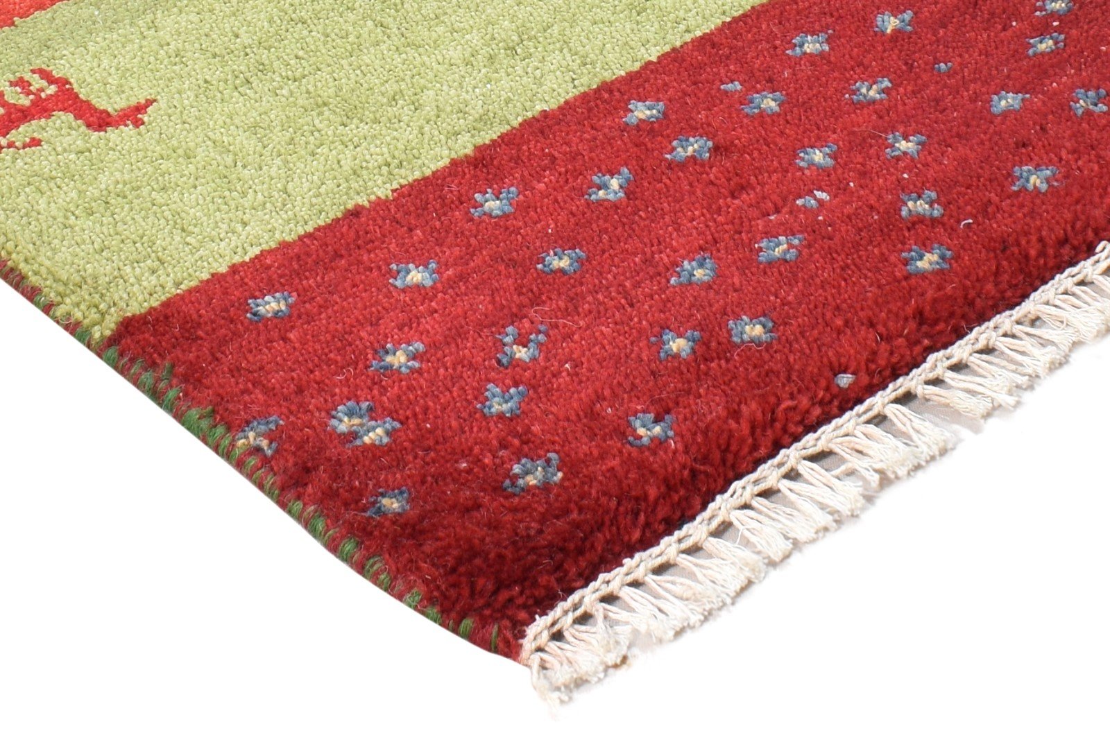 Red Wool Rug 1' X 2' Southwestern Hand Knotted American Tribal Small Carpet 7865090441365