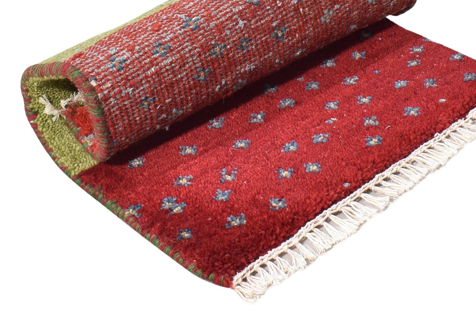Red Wool Rug 1' X 2' Southwestern Hand Knotted American Tribal Small Carpet 7865090441365
