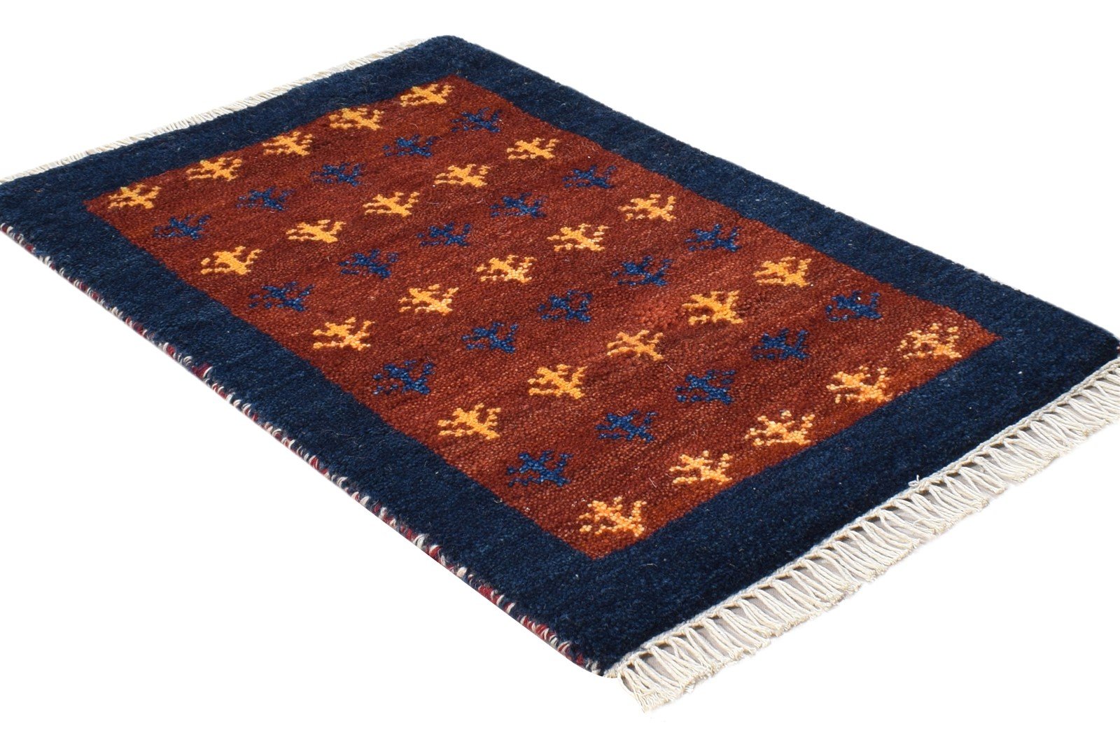 Red Wool Rug 1' X 2' Southwestern Hand Knotted American Tribal Small Carpet 7865084313749