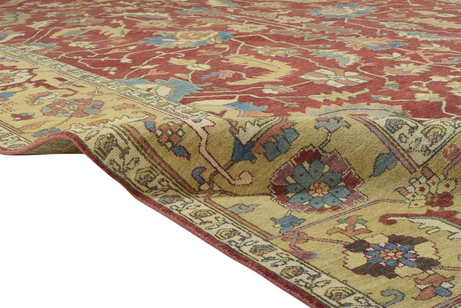 Red Wool Rug 10' X 14' Persian Hand Knotted Mughal Oriental Extra Large Carpet 7864222613653