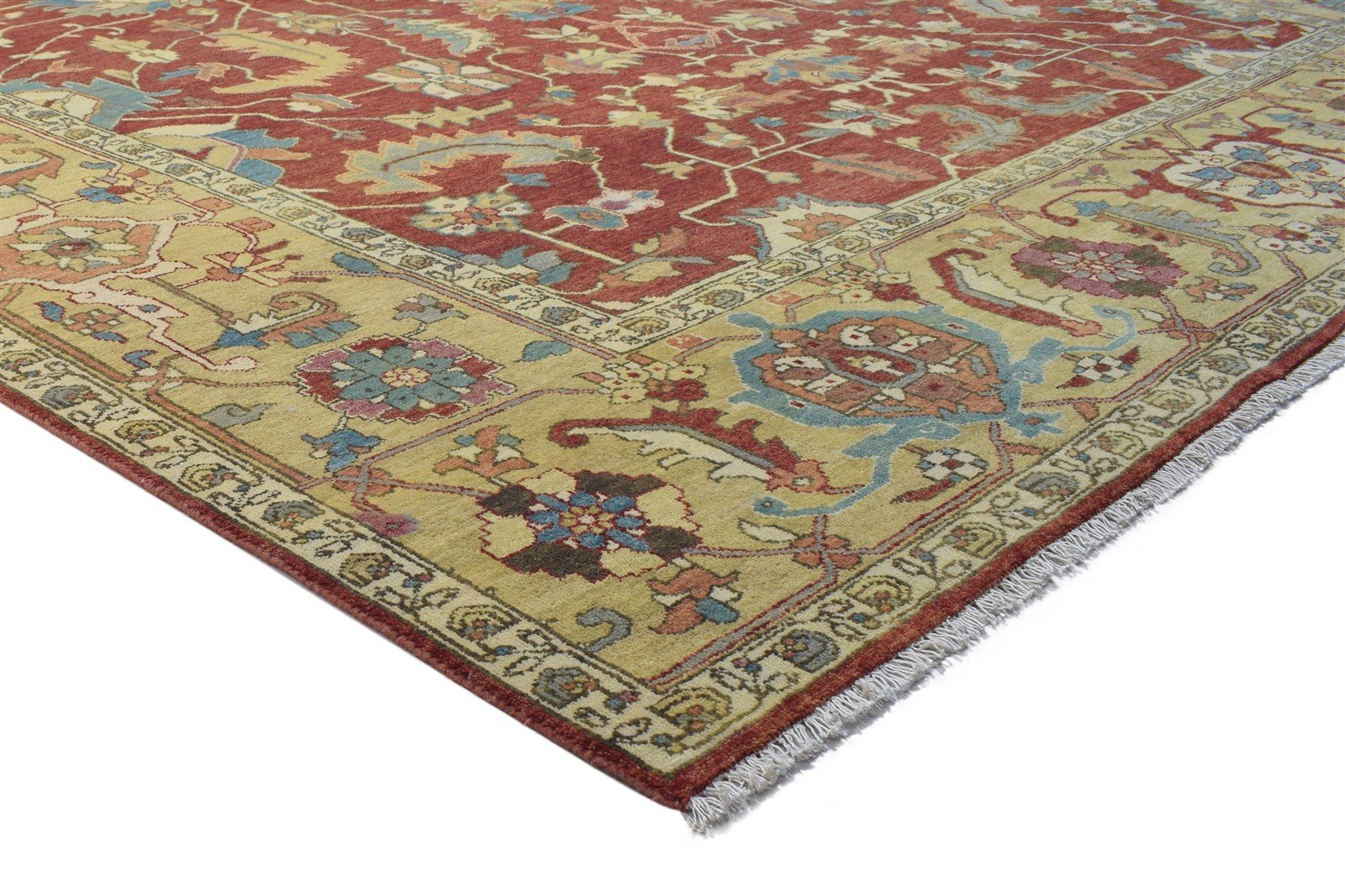 Red Wool Rug 10' X 14' Persian Hand Knotted Mughal Oriental Extra Large Carpet 7864222613653
