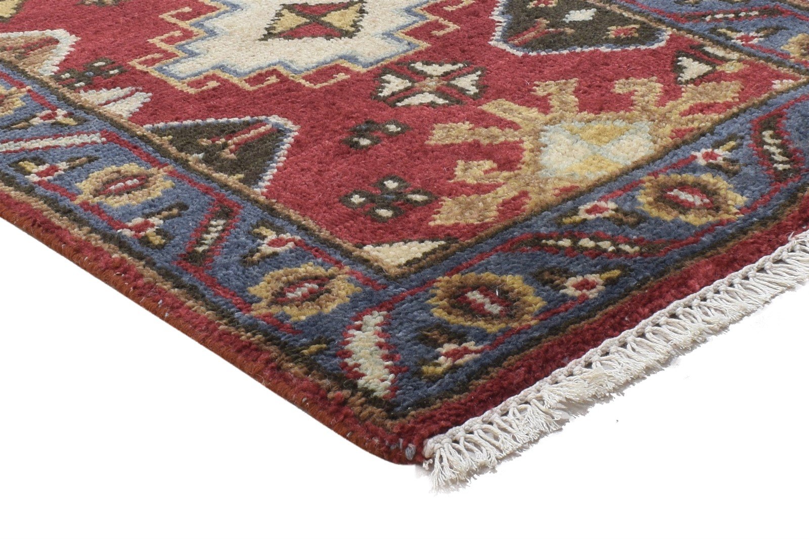 Red Wool Rug 2'6 X 8' Persian Hand Knotted Kazak Oriental Small Runner 7864828723349