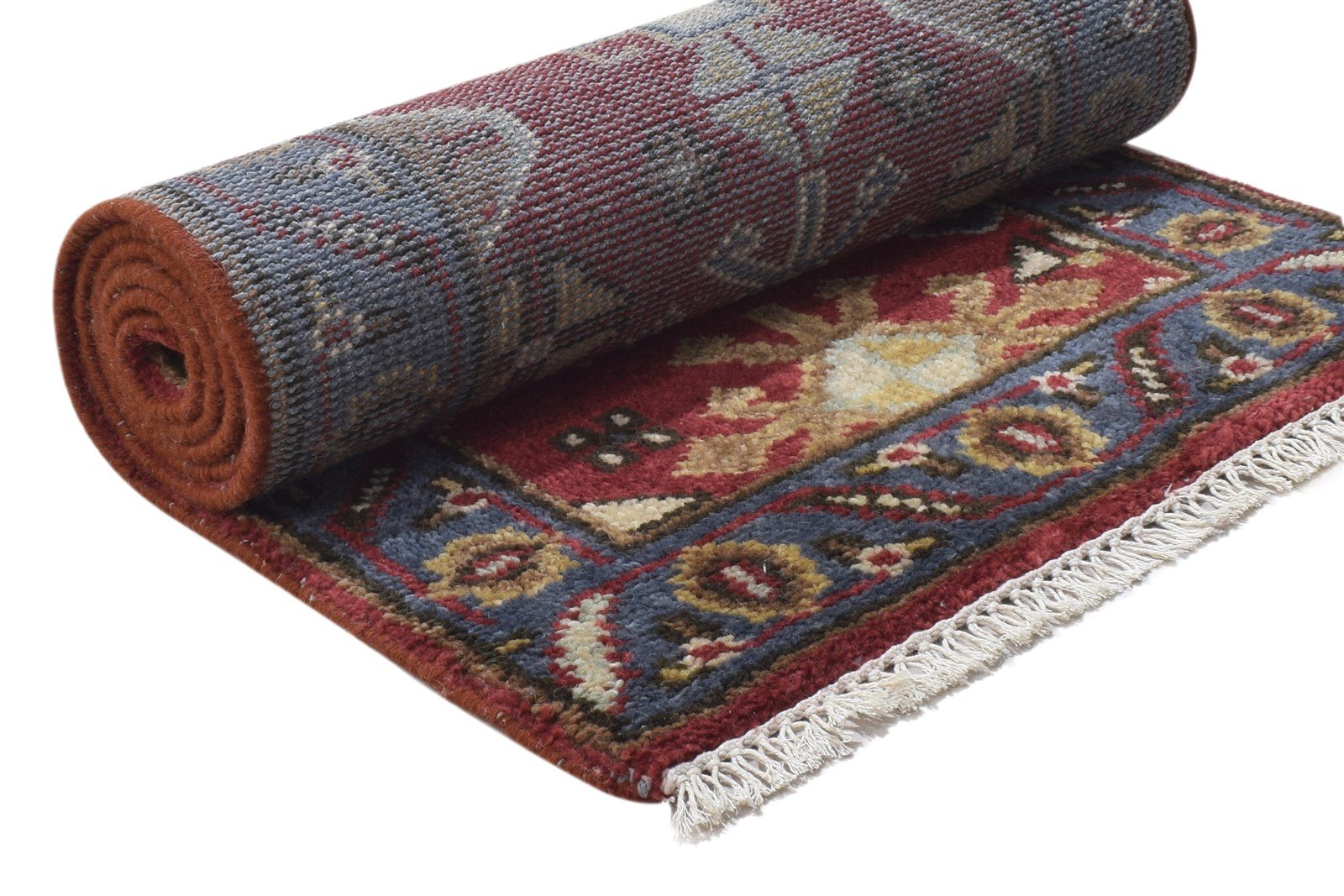 Red Wool Rug 2'6 X 8' Persian Hand Knotted Kazak Oriental Small Runner 7864828723349