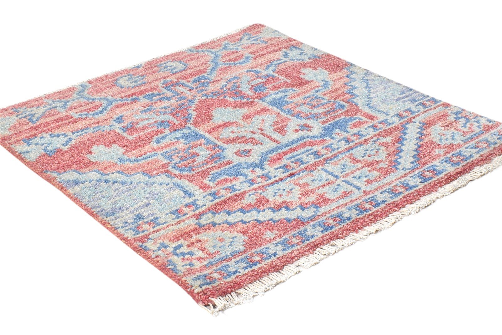 Red Wool Rug 2' X 2' Persian Hand Knotted Kazak Oriental Small Carpet 7864928632981