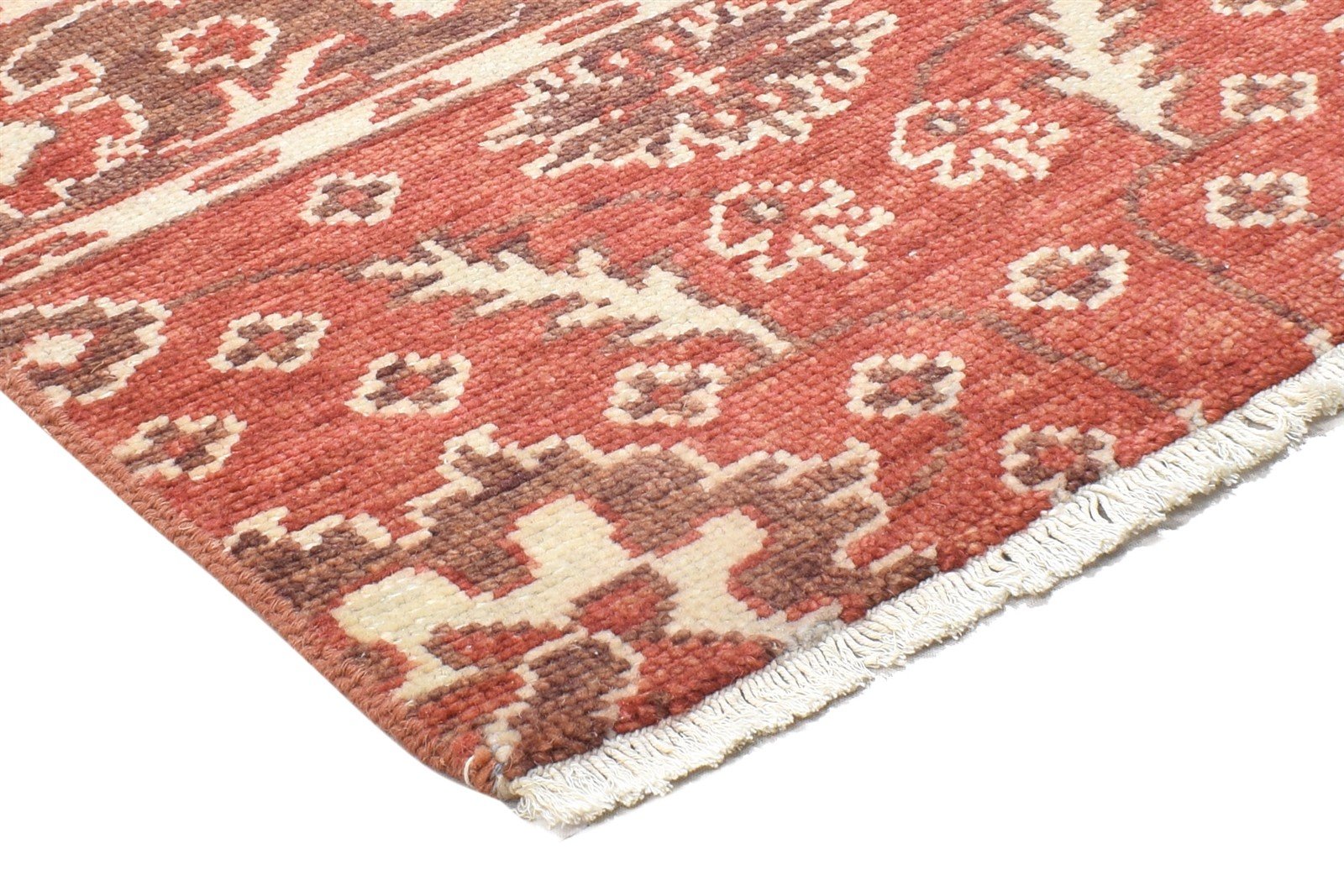 Red Wool Rug 2' X 2' Persian Hand Knotted Oushak Oriental Small Carpet 7864121819285