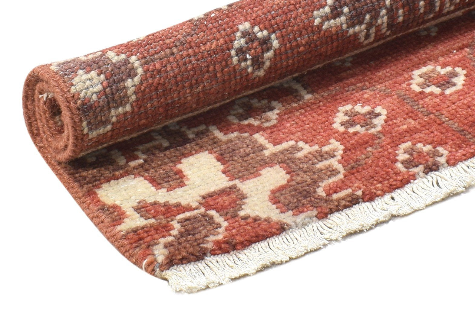 Red Wool Rug 2' X 2' Persian Hand Knotted Oushak Oriental Small Carpet 7864121819285