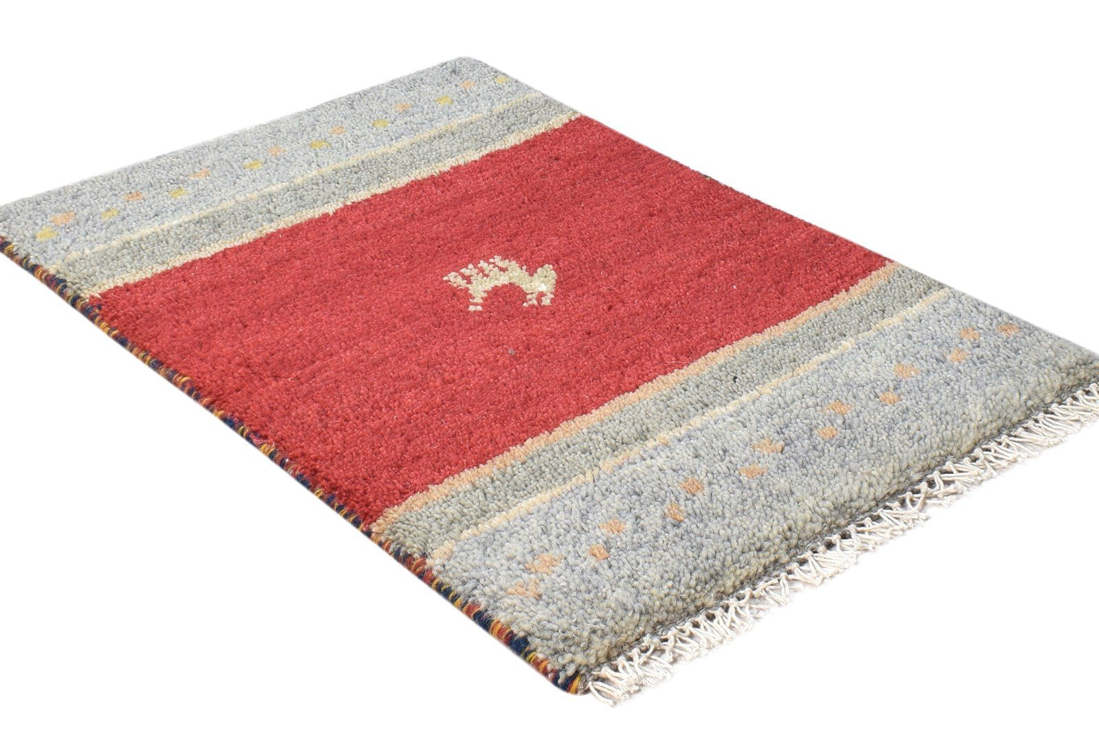 Red Wool Rug 2' X 2' Southwestern Hand Knotted American Tribal Small Carpet 7865089425557