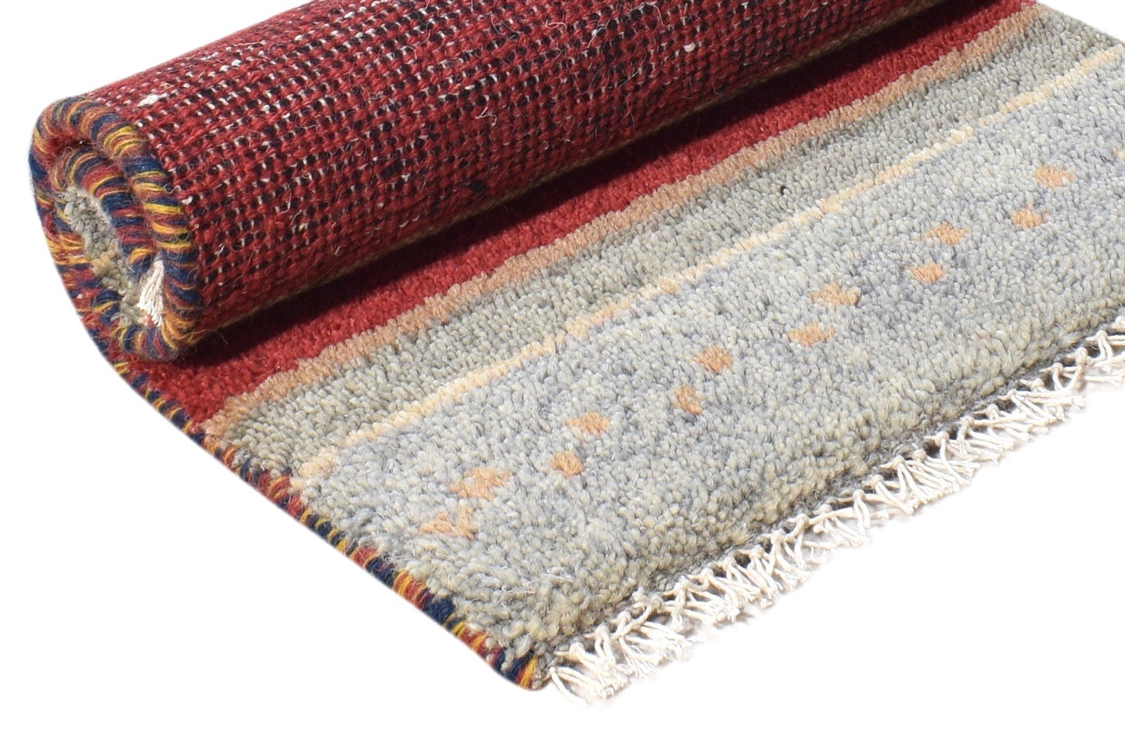 Red Wool Rug 2' X 2' Southwestern Hand Knotted American Tribal Small Carpet 7865089425557