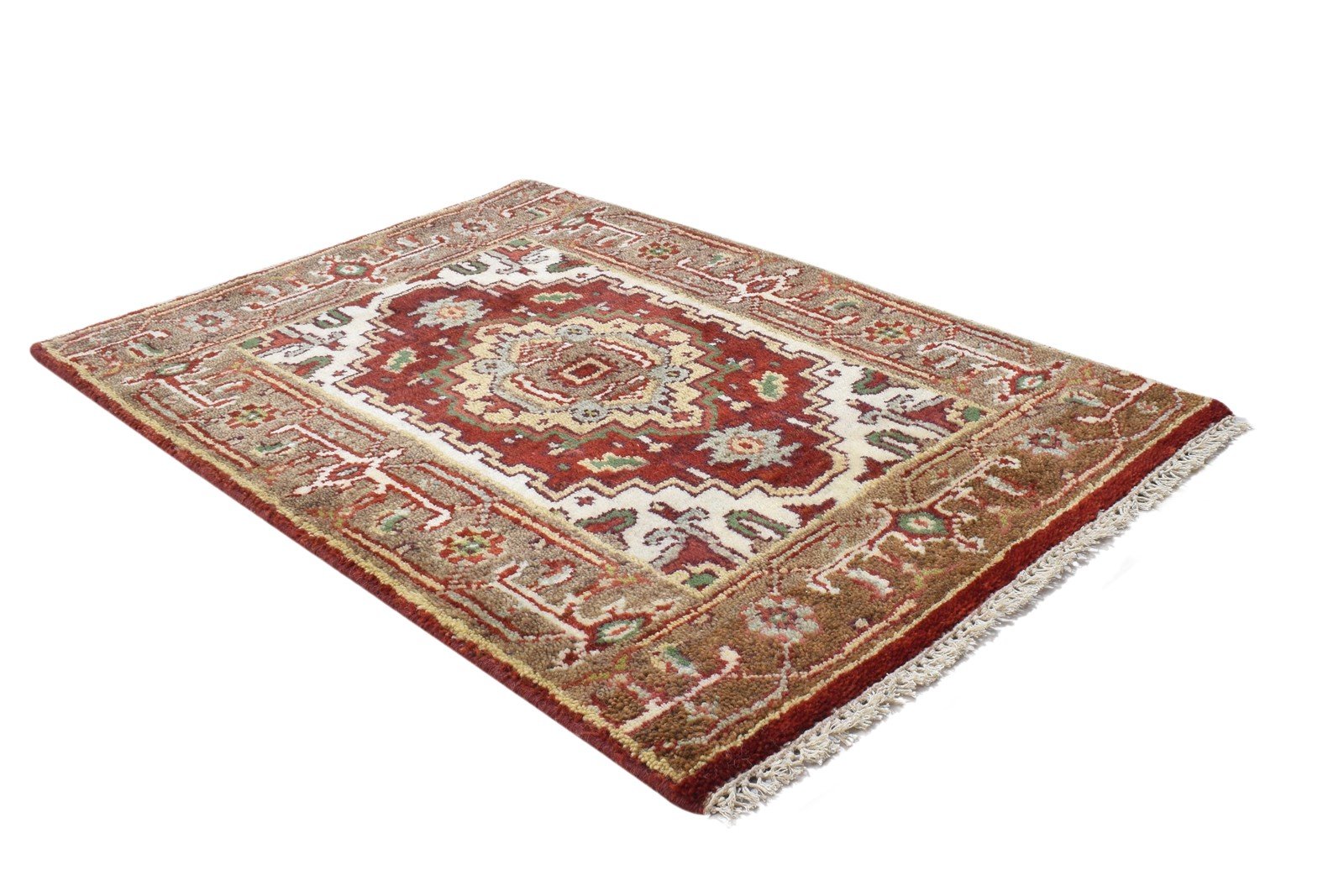 Red Wool Rug 2' X 3' Persian Hand Knotted Serapi Oriental Small Carpet 7864191975573