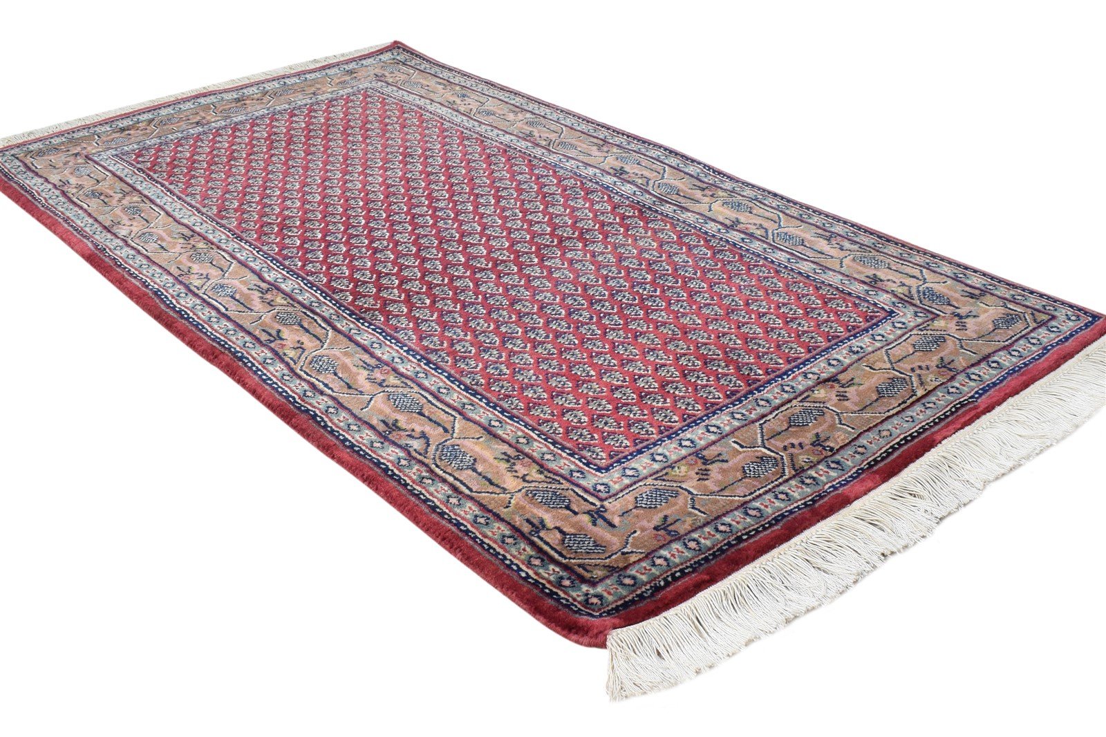 Red Wool Rug 2' X 4' Persian Hand Knotted Tabriz Oriental Small Carpet 7864679563413