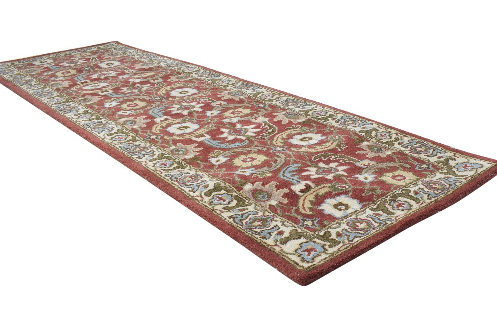 Red Wool Rug 2' X 8' Persian Hand Tufted Kashan Oriental Small Runner 7864858771605