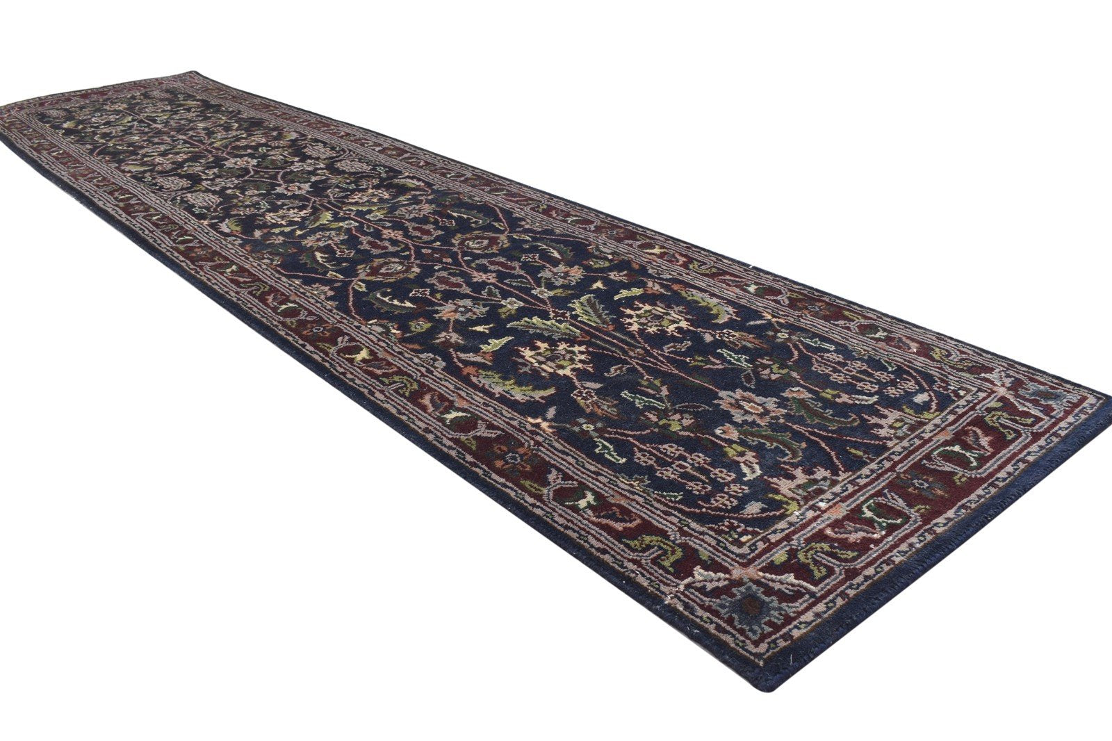 Red Wool Rug 2' X 9' Persian Hand Knotted Kashan Oriental Small Runner 7864862113941