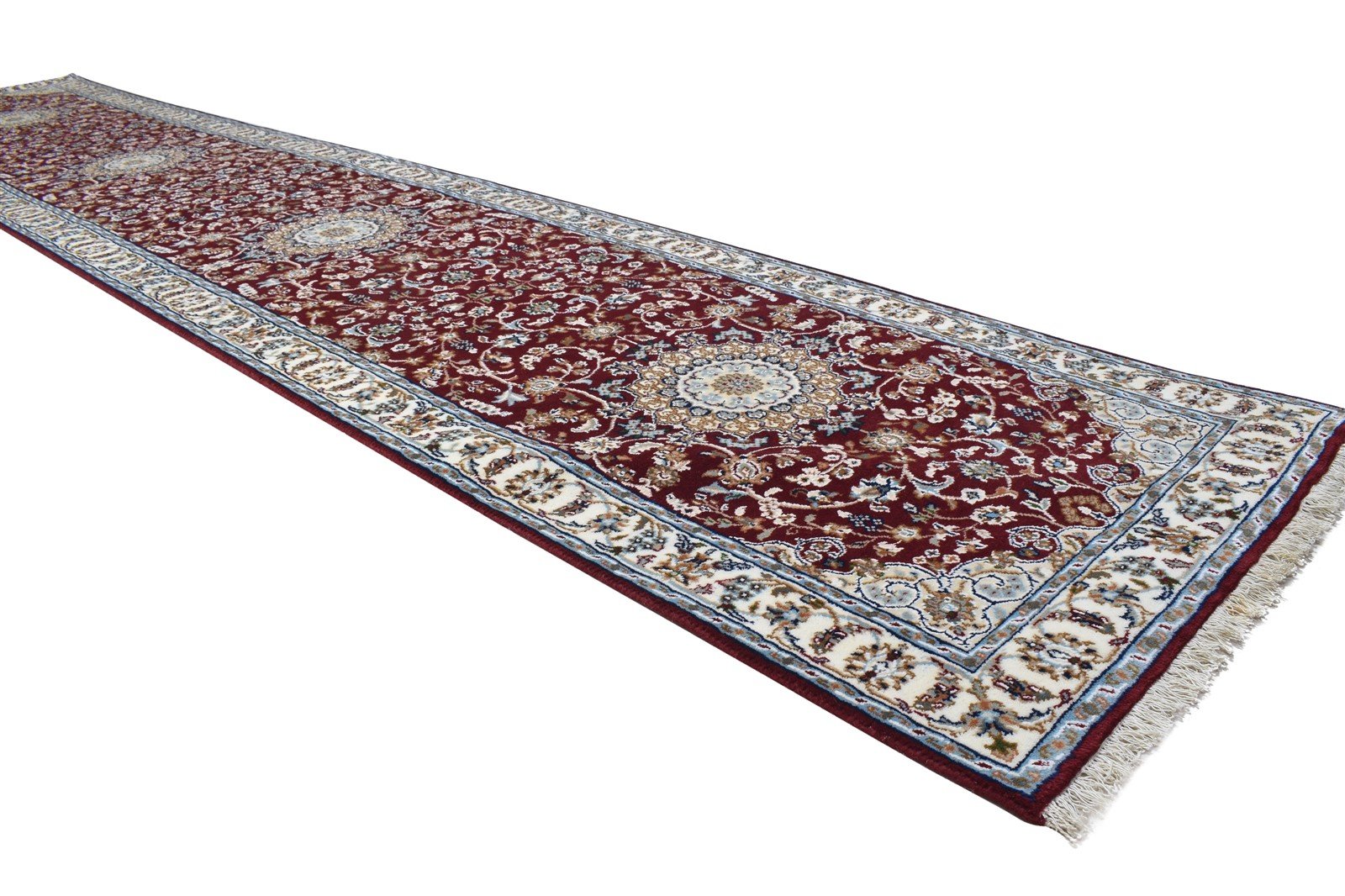 Red Wool Rug 3' X 14' Persian Hand Knotted Tabriz Oriental Small Runner 7864862310549