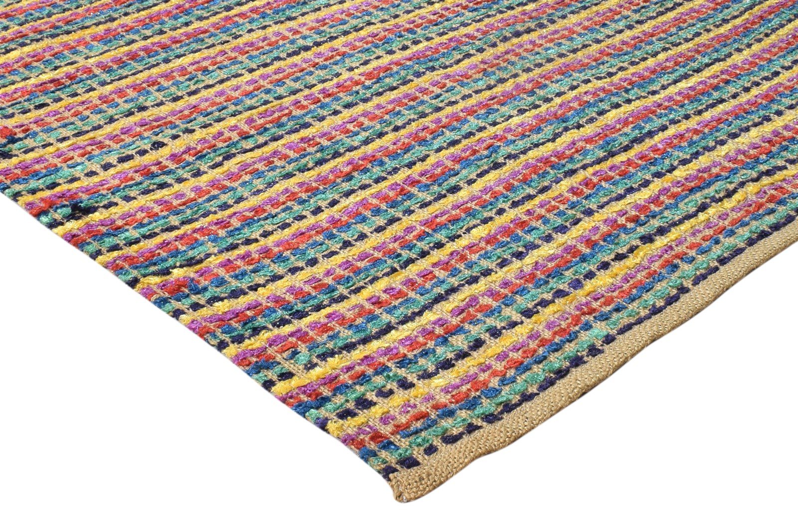 Consolata Red Wool Rug 3' X 4' Modern Dhurrie Bohemian Striped 7865169576085