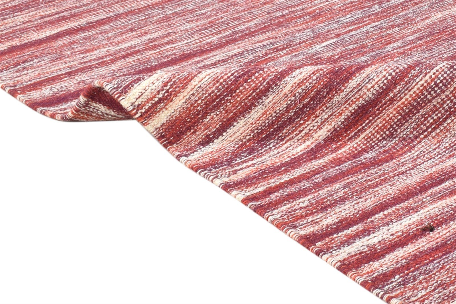 Red Wool Rug 3' X 4' Modern Dhurrie Scandinavian Abstract Small Carpet 7865080578197