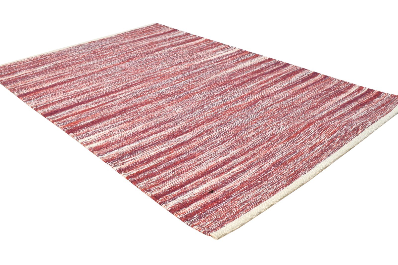 Red Wool Rug 3' X 4' Modern Dhurrie Scandinavian Abstract Small Carpet 7865080578197
