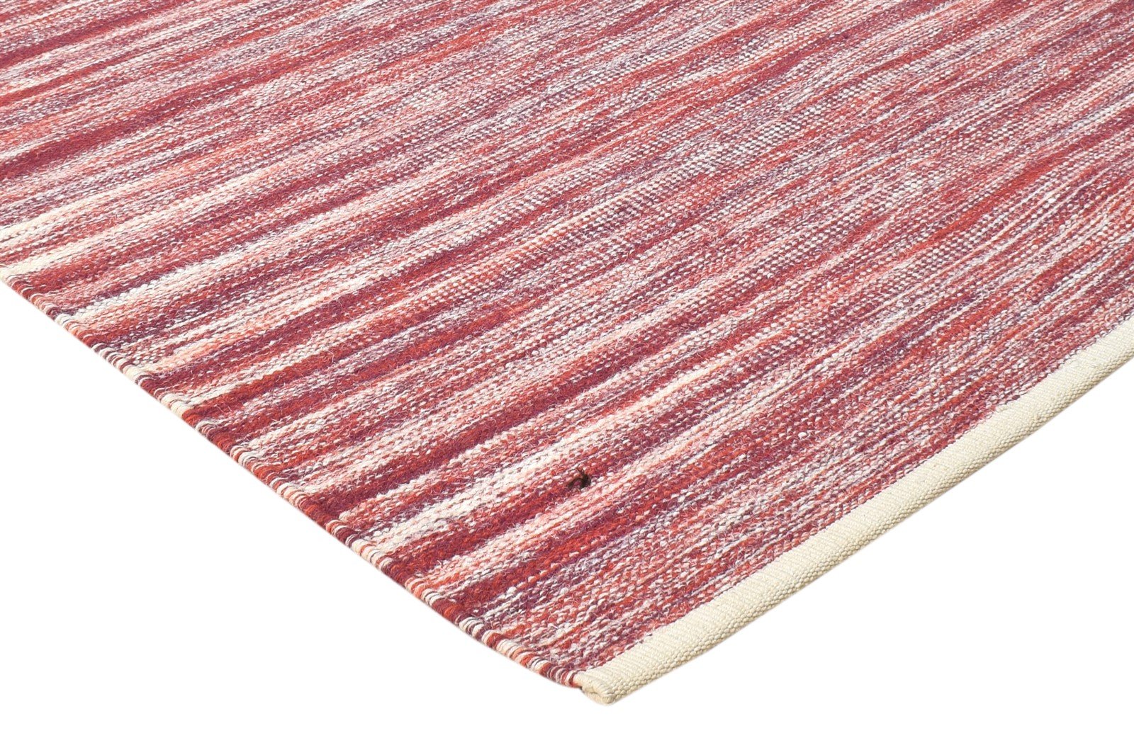 Red Wool Rug 3' X 4' Modern Dhurrie Scandinavian Abstract Small Carpet 7865080578197