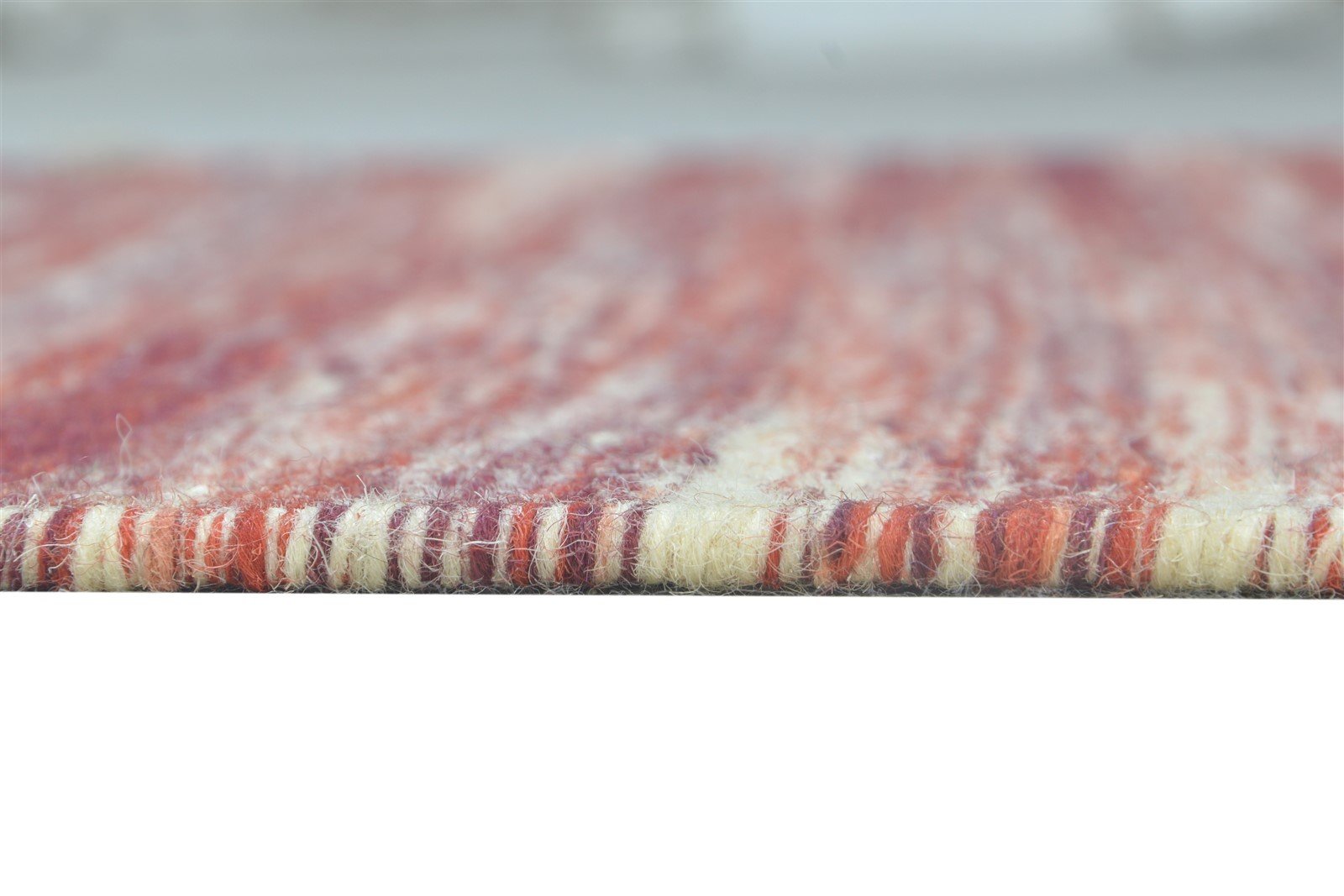 Red Wool Rug 3' X 4' Modern Dhurrie Scandinavian Abstract Small Carpet 7865080578197